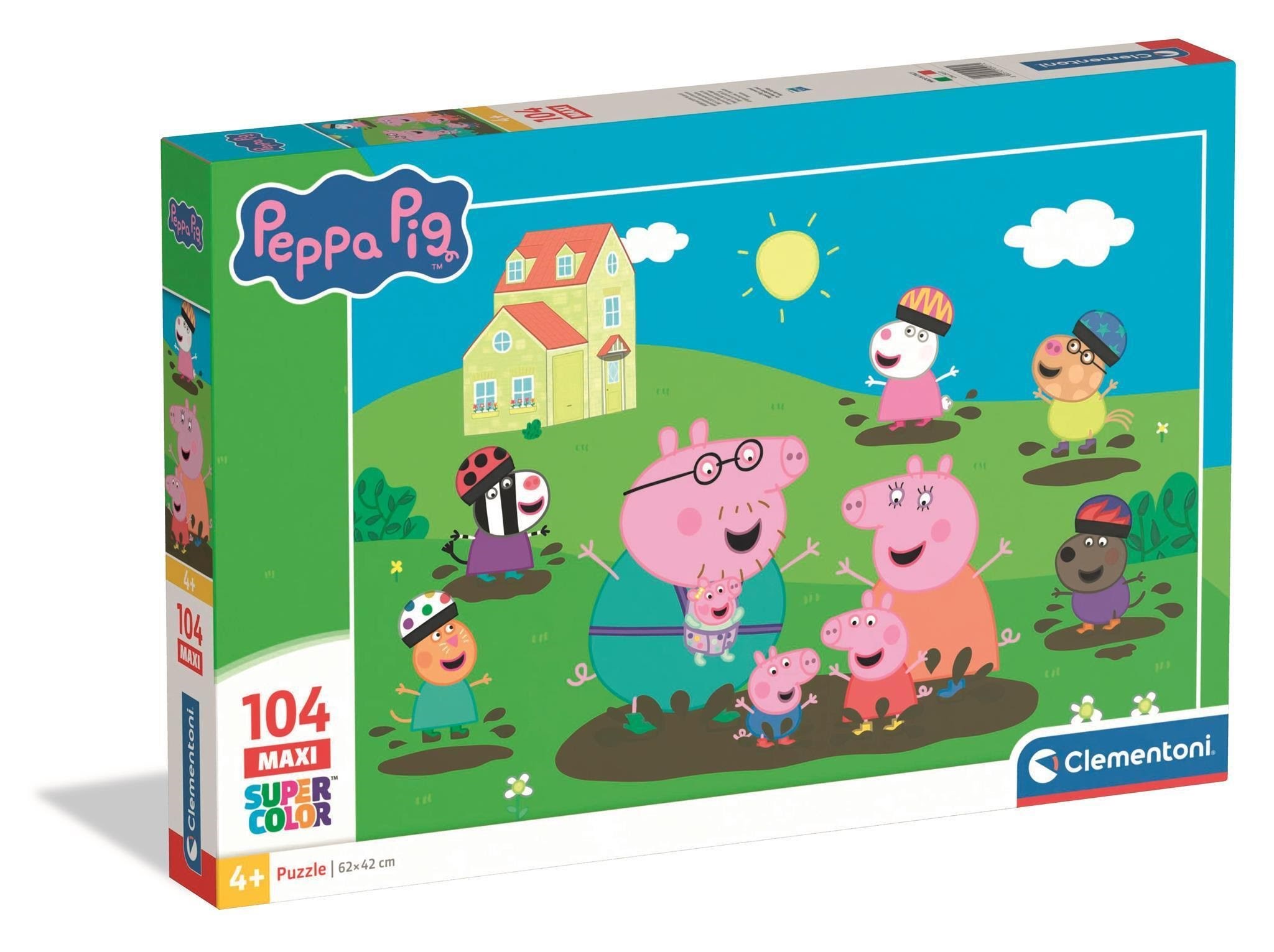 Clementoni Puslespil Maxi Peppa Pig 2026, 104 brikker 2D Puslespil Puslespil 25017