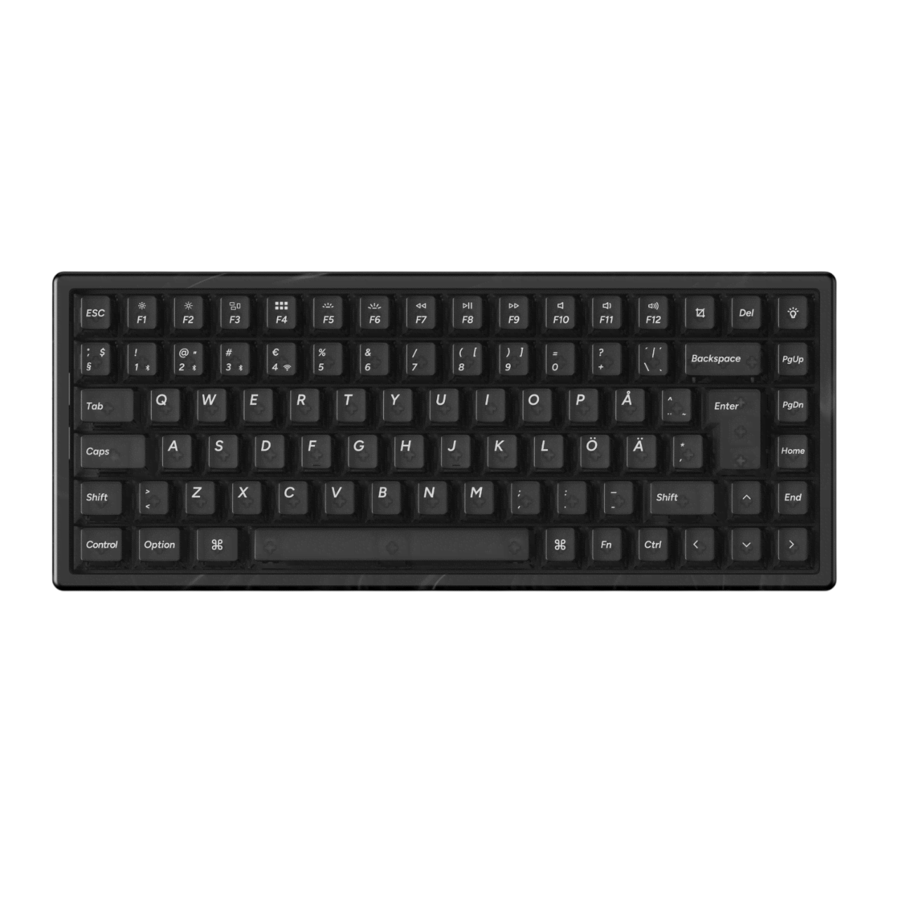 Keychron K2 HE Resin Special Edition Wireless Tri-Mode - Gaming Tastatur - Uden Numpad - Nordisk - Sort