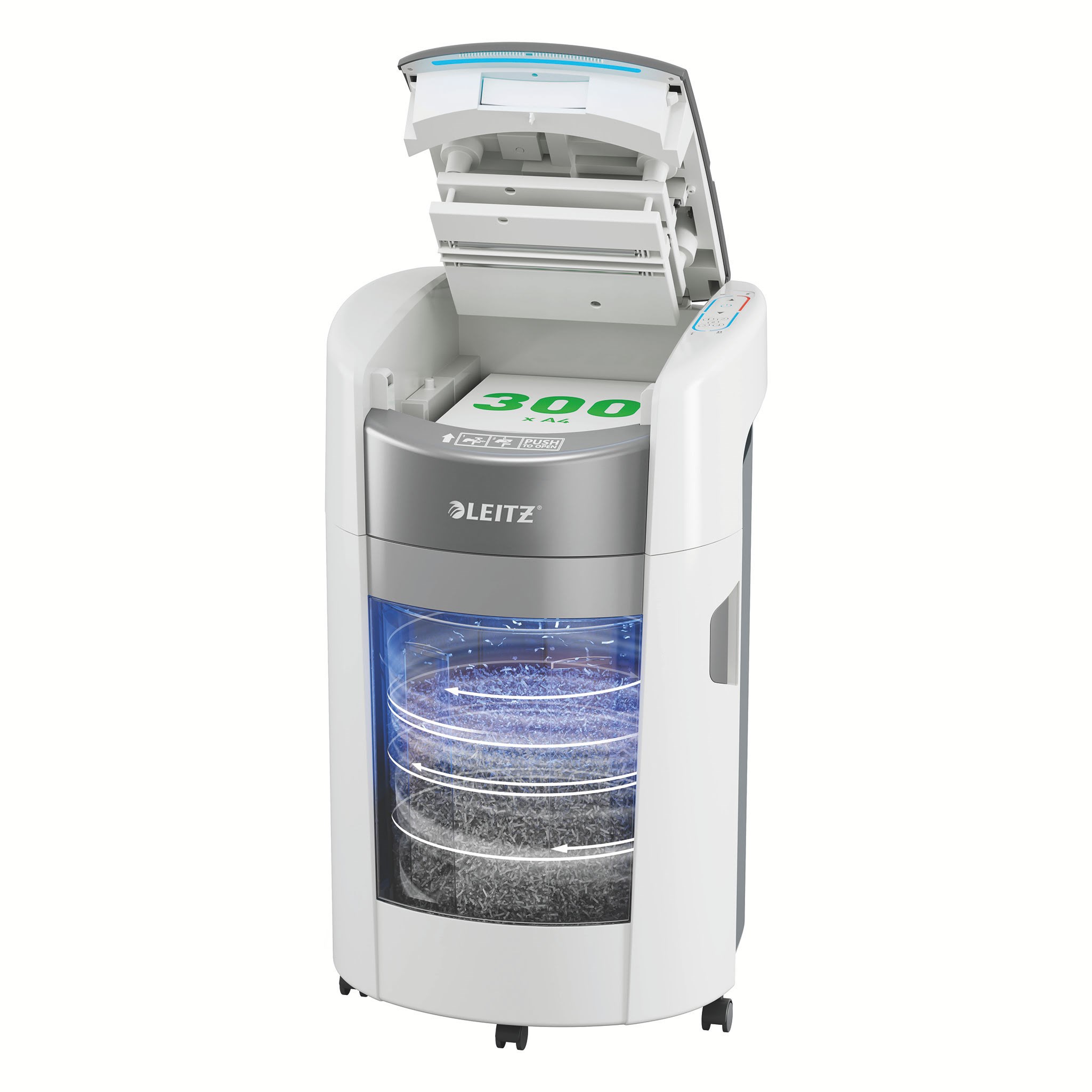 Leitz IQ OptiMax Autofeed Office 300 makulator krydsmakulering P4 Makulator 80420000