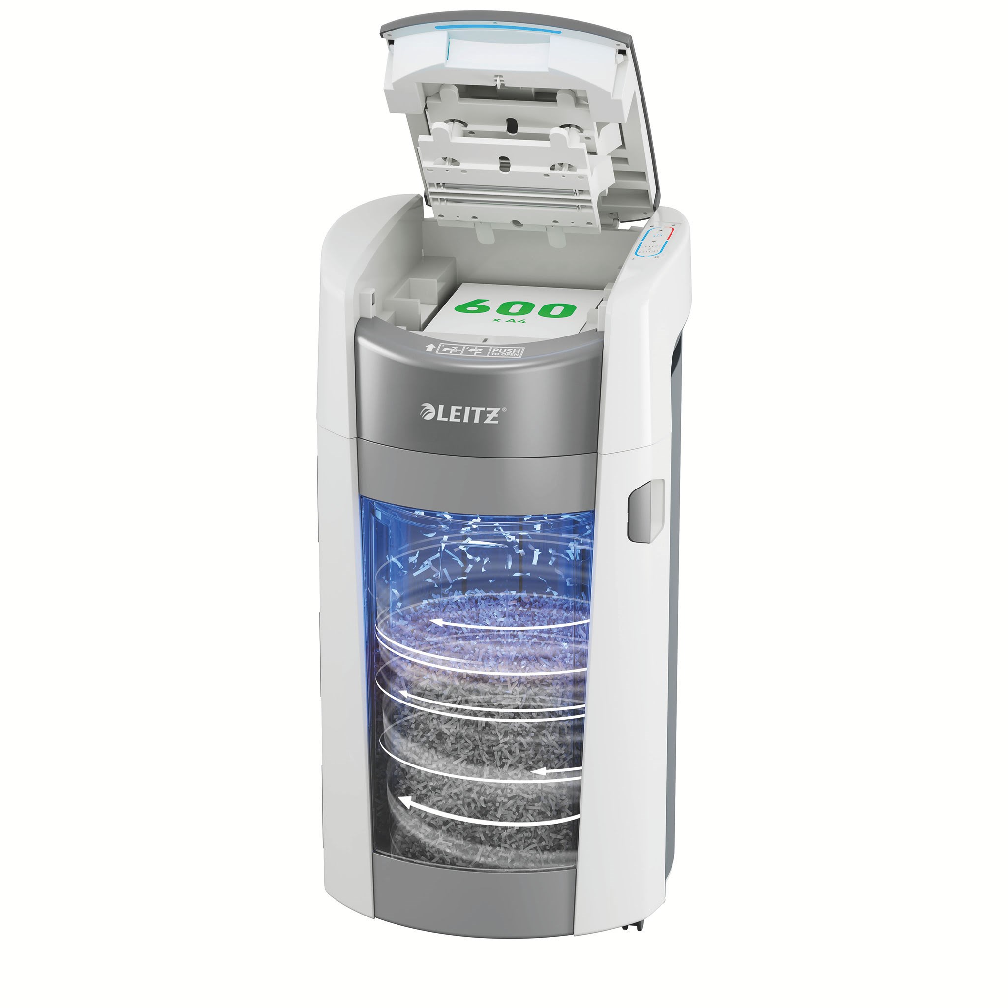 Leitz IQ OptiMax Autofeed Office Pro 600 makulator krydsmakulering P4 Makulator 80440000