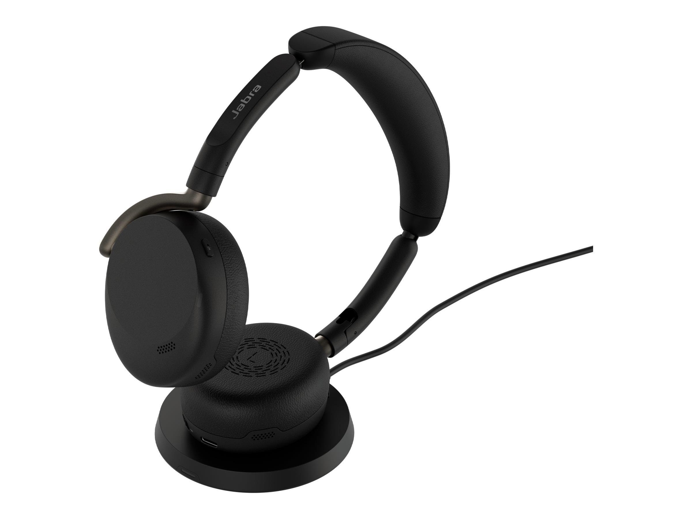 Jabra Evolve3 65 Flex UC - USB-A with Dongle - Black (Incl. Wireless Charging Pad) Hovedtelefoner Og Headset 36699-989-989