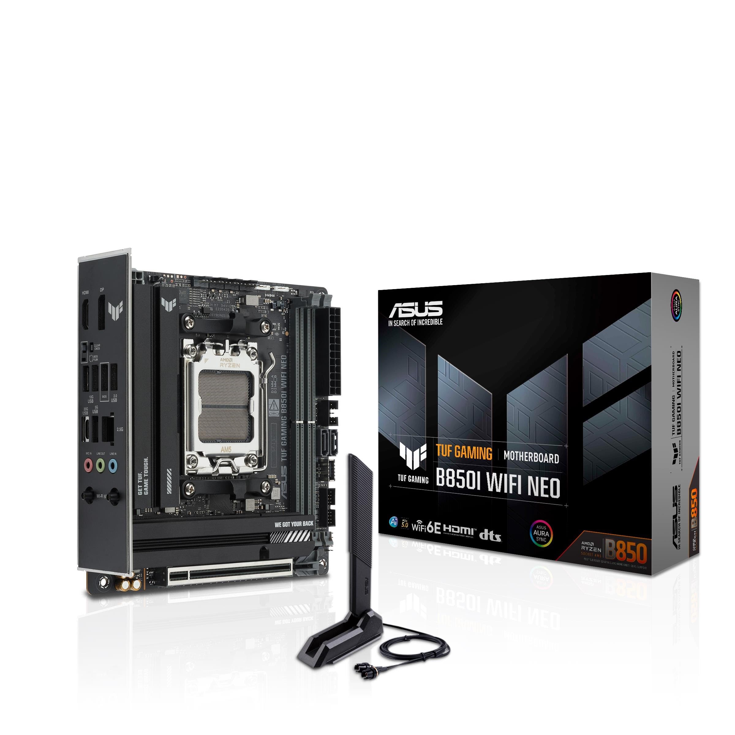 ASUS TUF GAMING B850I WIFI NEO Bundkort - AMD B850 - AMD AM5 - DDR5 RAM - Mini-ITX Bundkort 90MB1PI0-M0EAY0