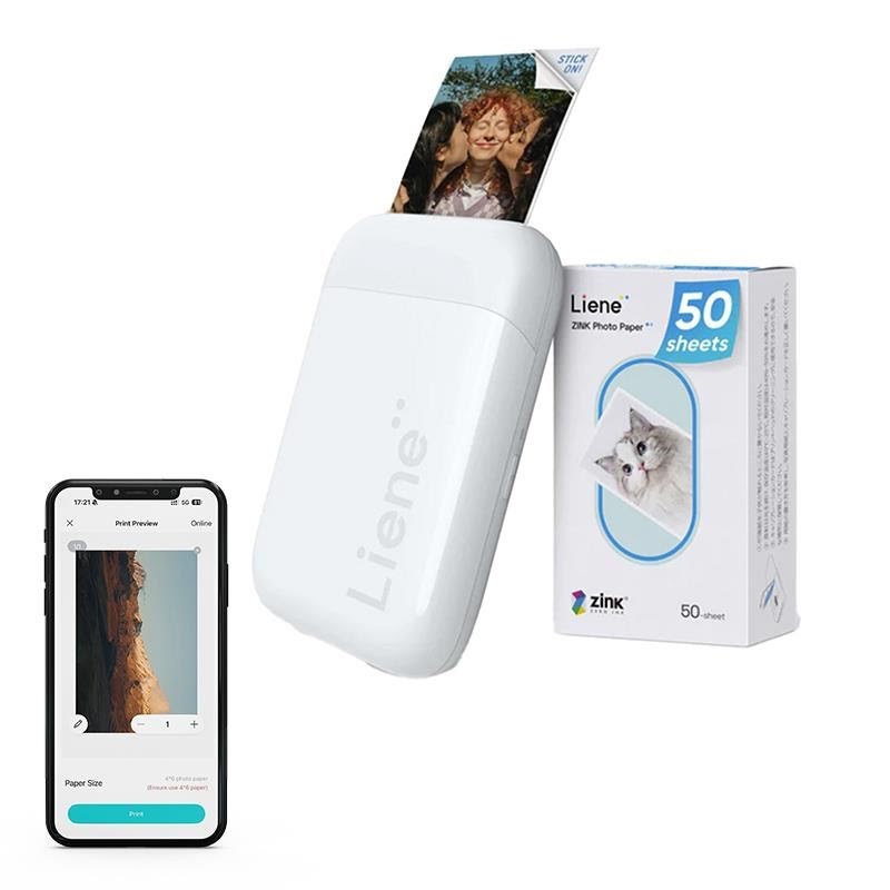 Liene Pearl 2x3" Bærbar fotoprinter (White) - Zink Printer KW001-65022