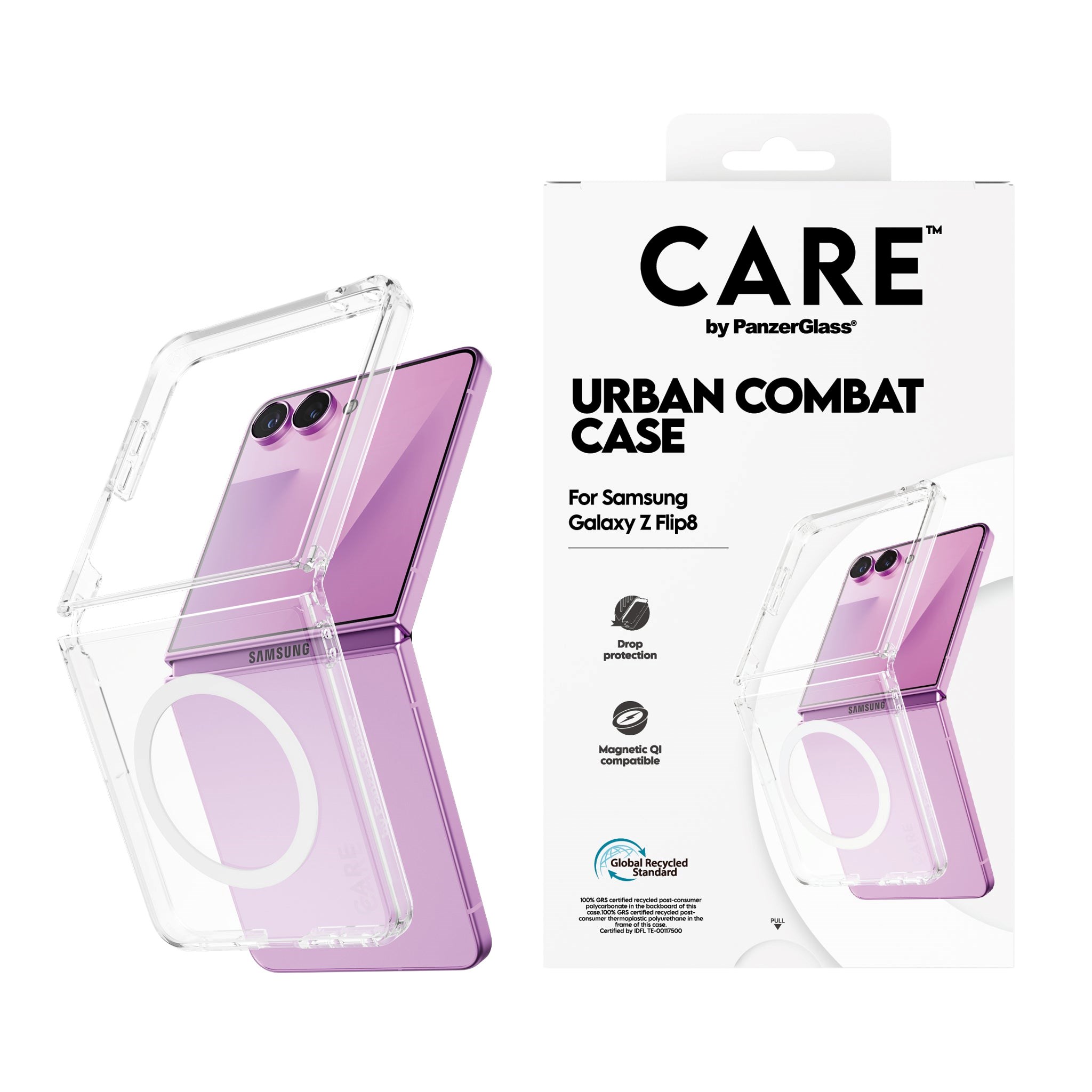CARE by PanzerGlass Urban Combat Case Transparent Samsung Galaxy Z Flip8 | Flip7 Mobilcover CR53256