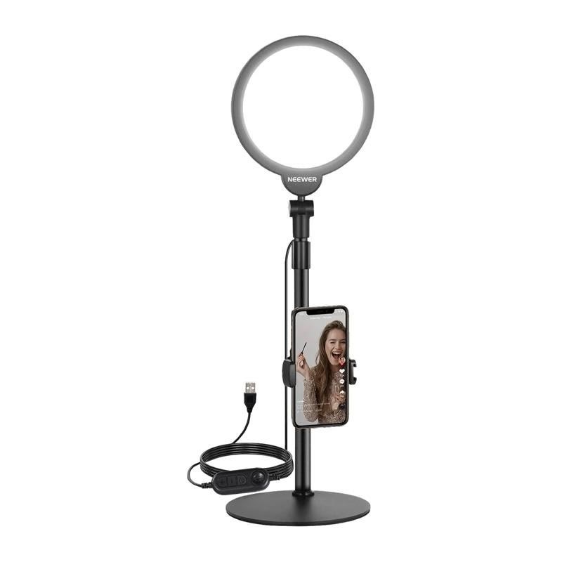 Neewer R06 18cm Rundt LED Phone Selfie-sæt Kamera Tilbehør