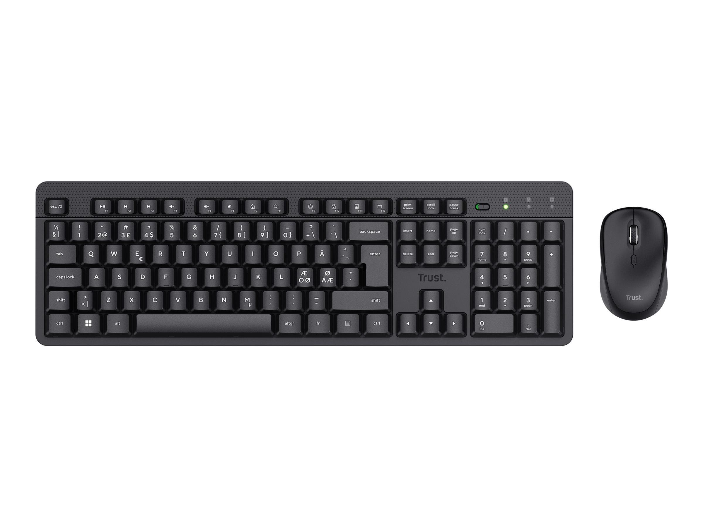 Trust TKM-360 - Tastatur & Mus sæt - Nordisk - Sort Tastatur 25359