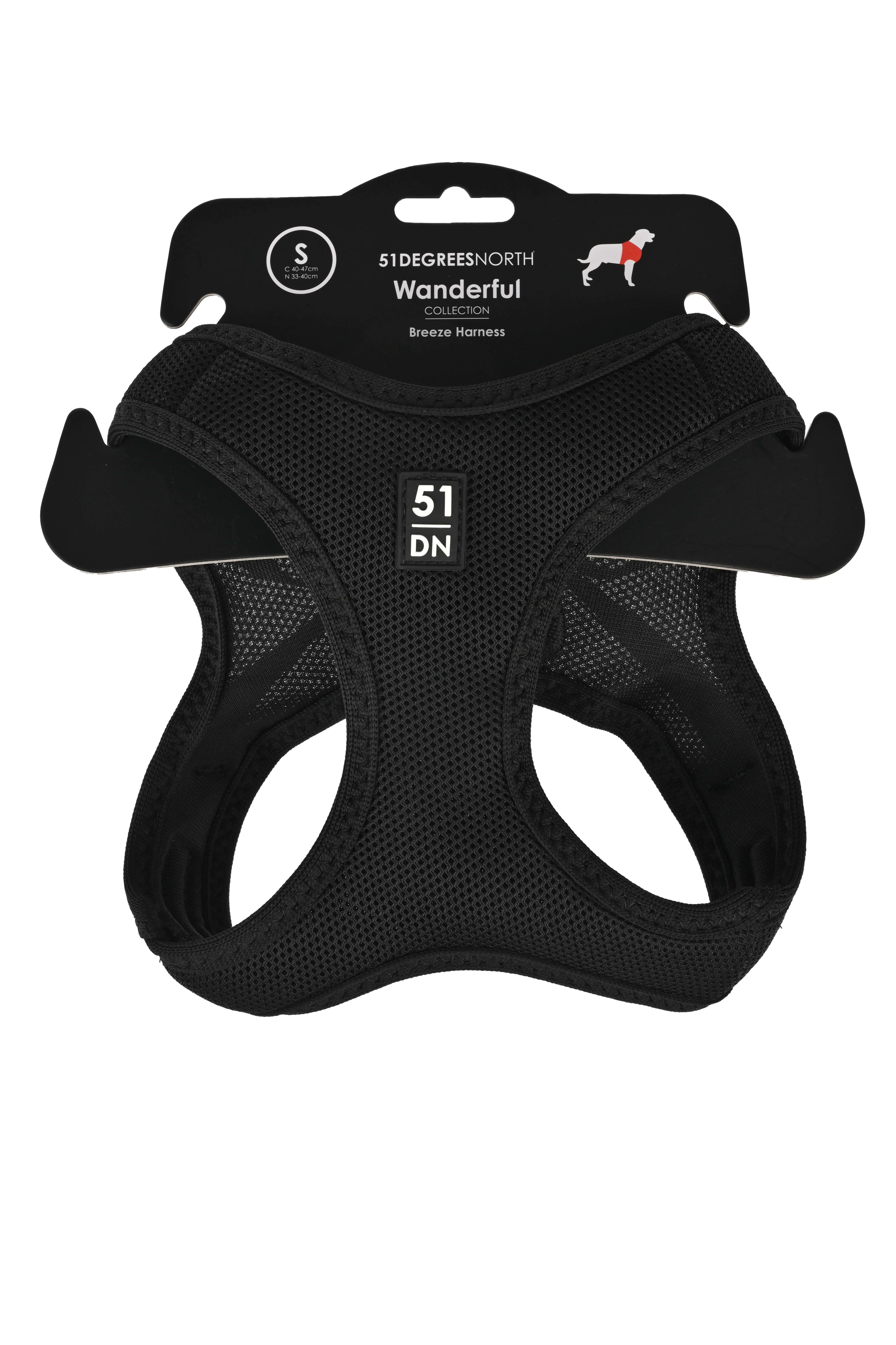 51 Degrees North 51 - Wanderful - Y Harness - Breeze - Black - L Hundeudstyr 51AWFHB306