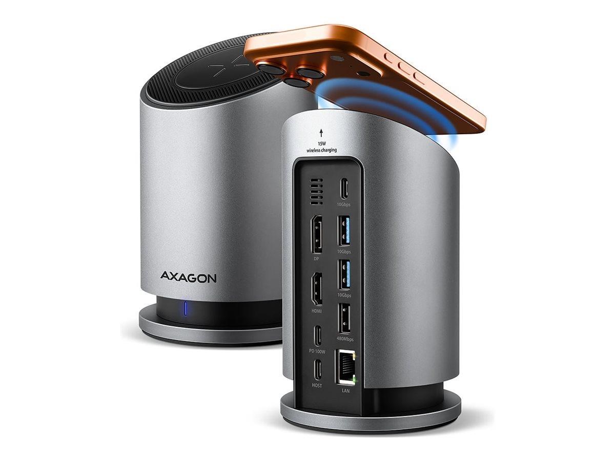 AXAGON HMC-WL9 - dockingstation - USB-C 3.2 Gen 2 / Thunderbolt 3 / Thunderbolt 4 / Thunderbolt 5 - HDMI DP - 1GbE Docking Station
