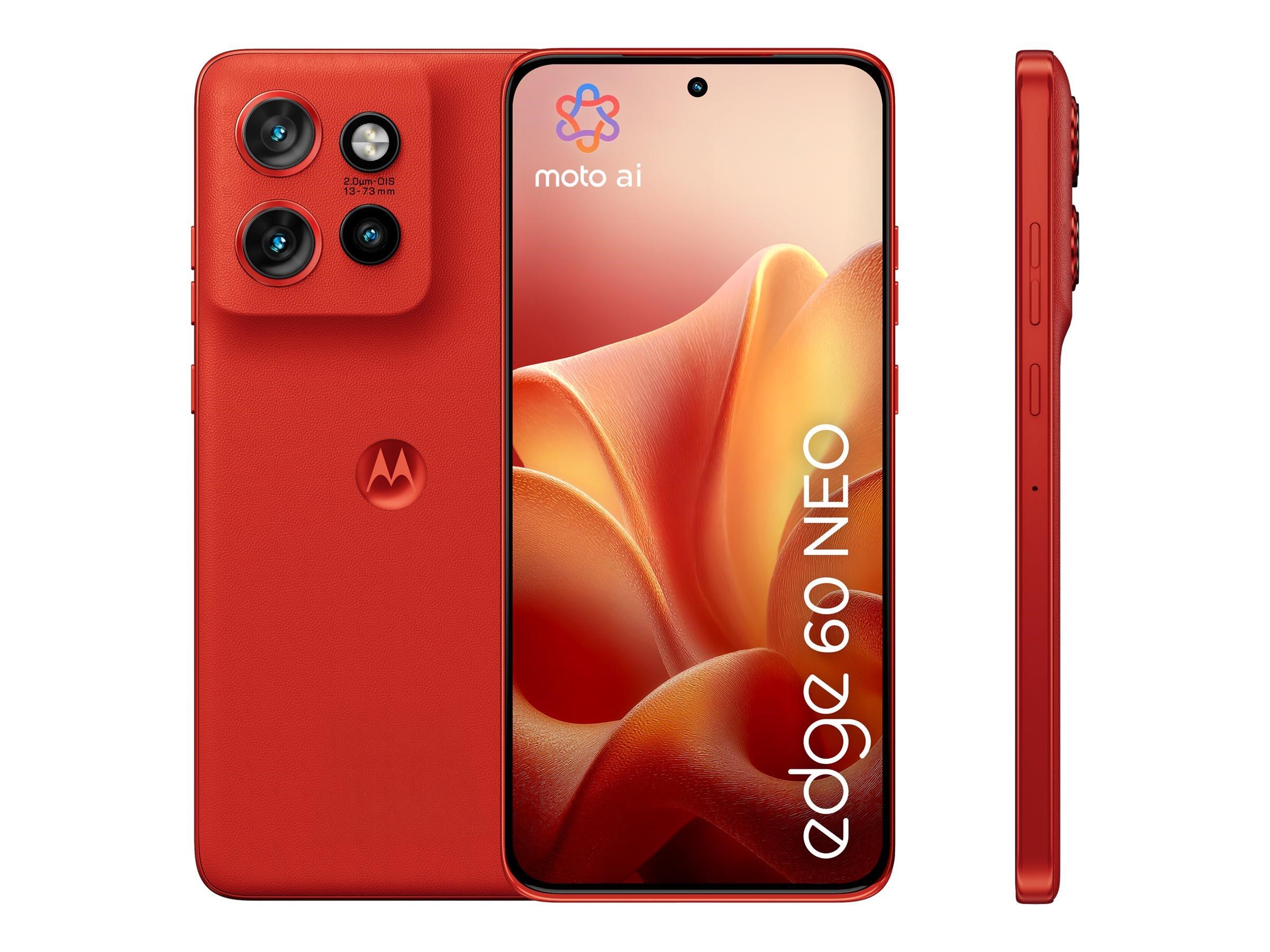 Motorola edge 60 neo 256GB/12GB - PANTONE Poinciana Mobiltelefon Rød PBA80004SE