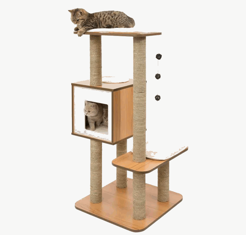 Catit Vesper Kradsetræ V-High Base Valnød 56 x 56 x 121 Katteudstyr 022517520451