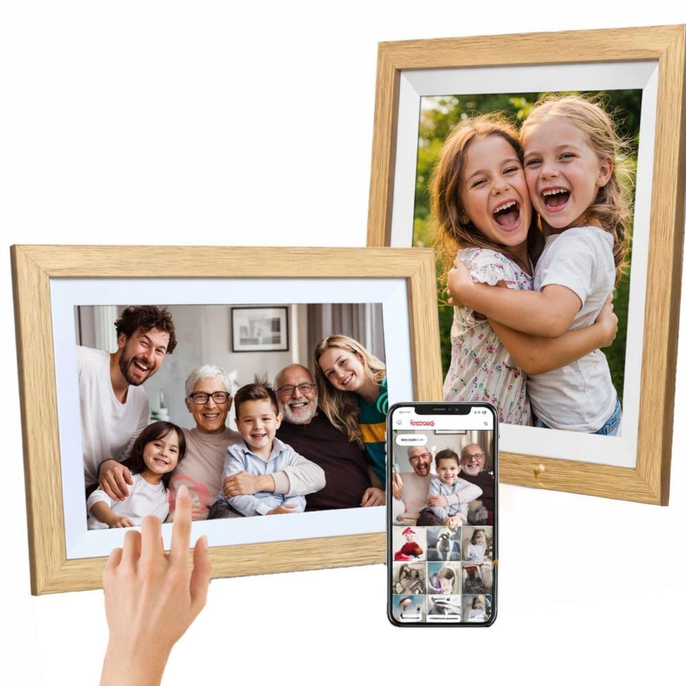 Wozinsky WRC-32 10.1" digital fotoramme med Frameo 32GB app - lysebrun Digital Fotoramme 5907769384332