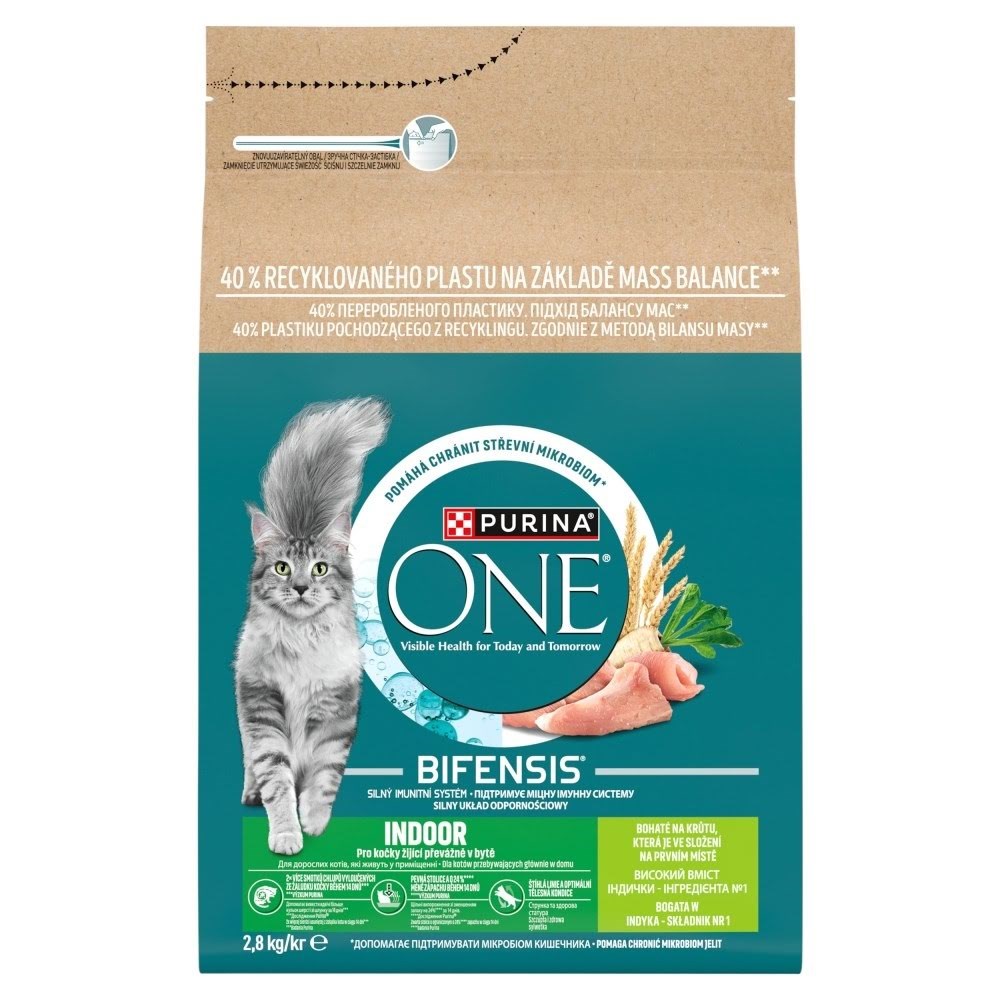 PURINA NESTLE One Bifensis Indoor Rig på kalkun - tør kattefoder - 2,8kg