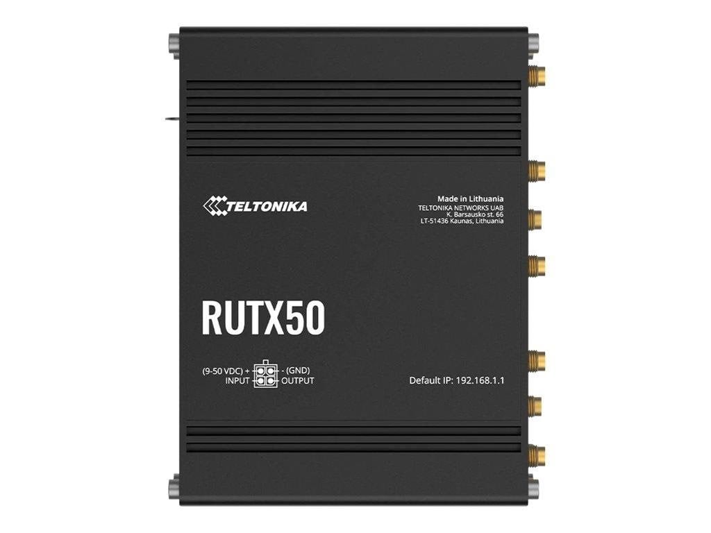 Teltonika RUTX50 - wireless router - WWAN - Wi-Fi 5 - 3G 4G 5G - DIN rail mountable surface-mountable - Wireless router 802.11a/b/g/n/Wi-Fi 5 Wave 2