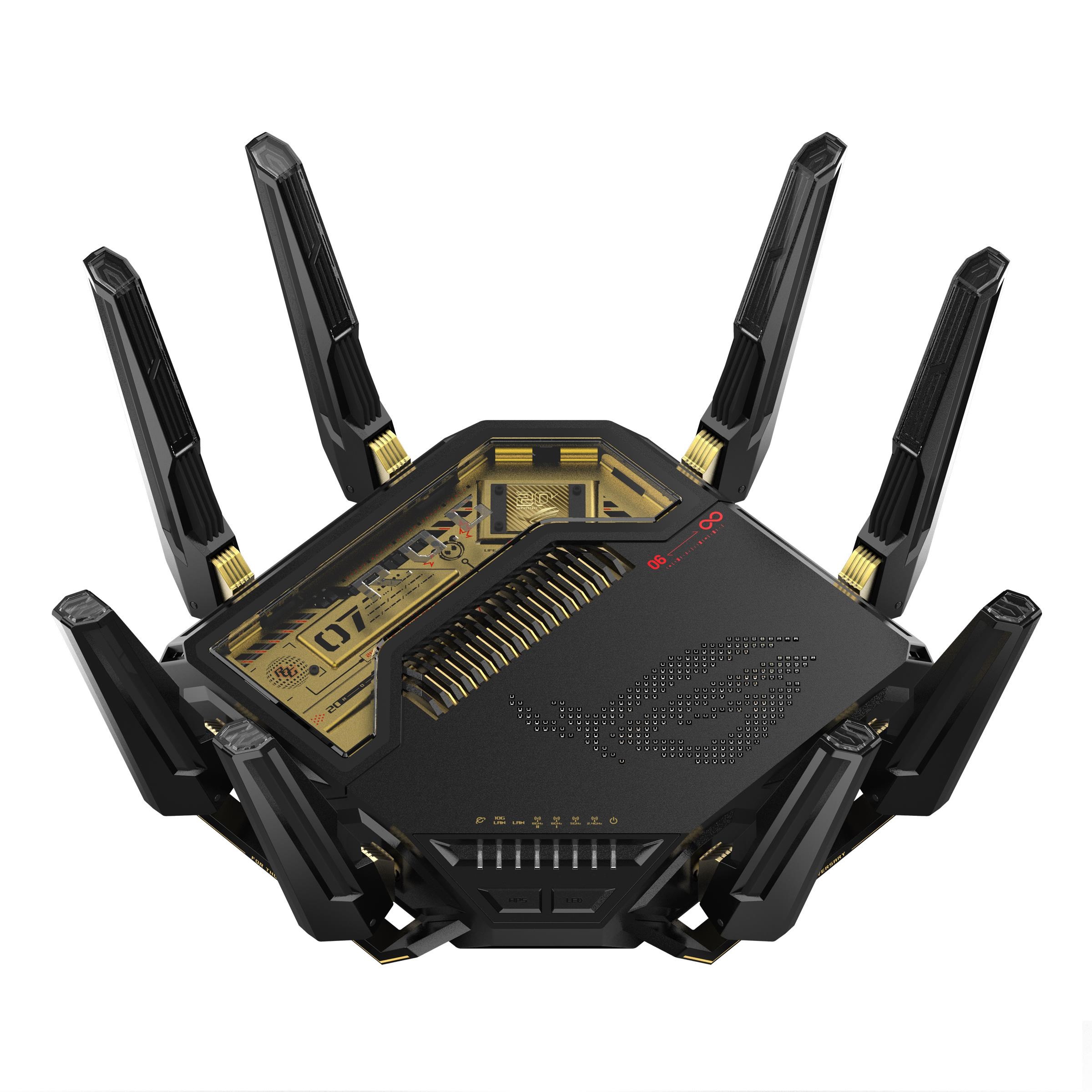 ASUS ROG Rapture GT-BE98 Edition 20 - WiFi 7 | BE25000 | Dual 10G - Wireless router 802.11a/b/g/n/ac/ax/be (Wi-Fi 7) Router 90IG08F0-MO9A3V