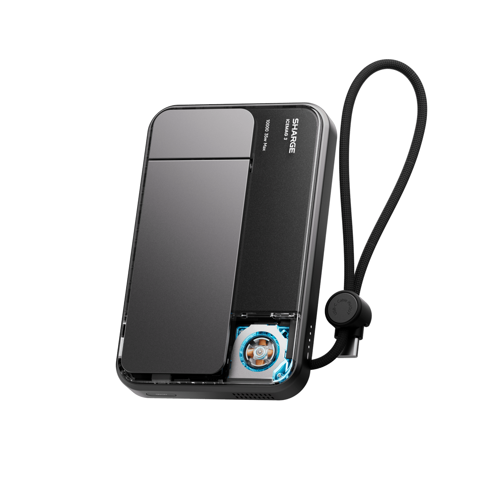 SHARGE ICEMAG 3 Qi Wireless Magnetic Powerbank - Black - 10000 mAh Powerbank Sort YDD-SG-HW-JF3CX-HEI