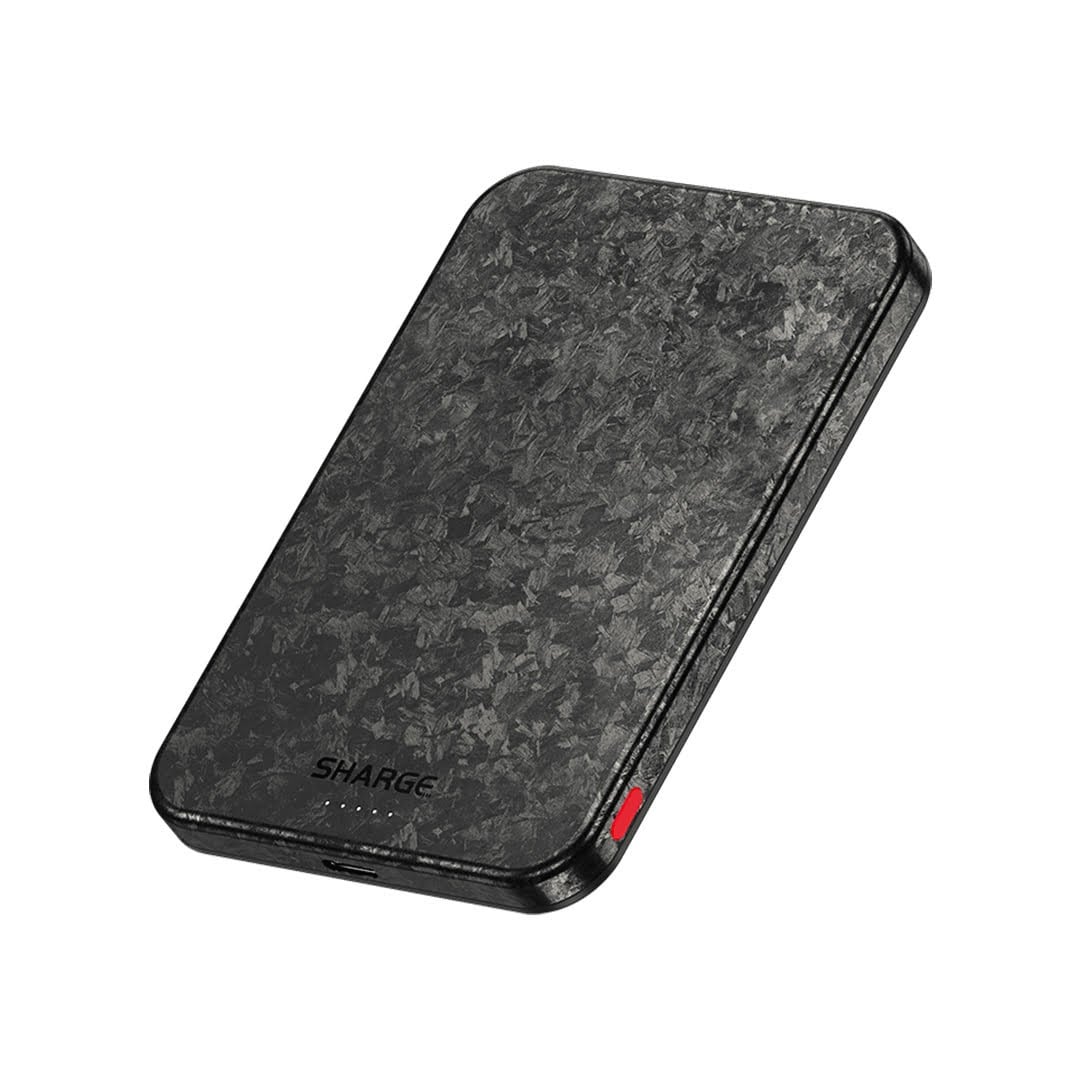 SHARGE Carbon Mag Carbon Fiber Ultra-Slim Powerbank - 5000 mAh Powerbank Sort YDD-SG-C3TXWCX-HEI