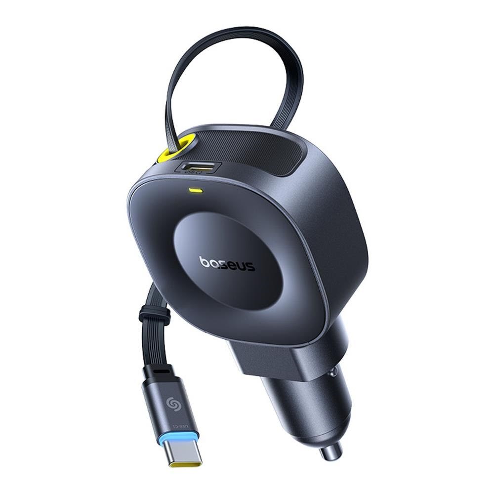 Baseus PrimeTrip VR2 45W + 45W Car Charger with Retractable USB-C Cable - Black Mobil Oplader C0206900