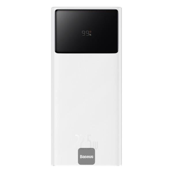 Baseus Star-Lord 20000mAh 22.5W Powerbank with Digital Display and USB-C 3A Cable 30cm - White - 20000 mAh Powerbank PPXJ080002