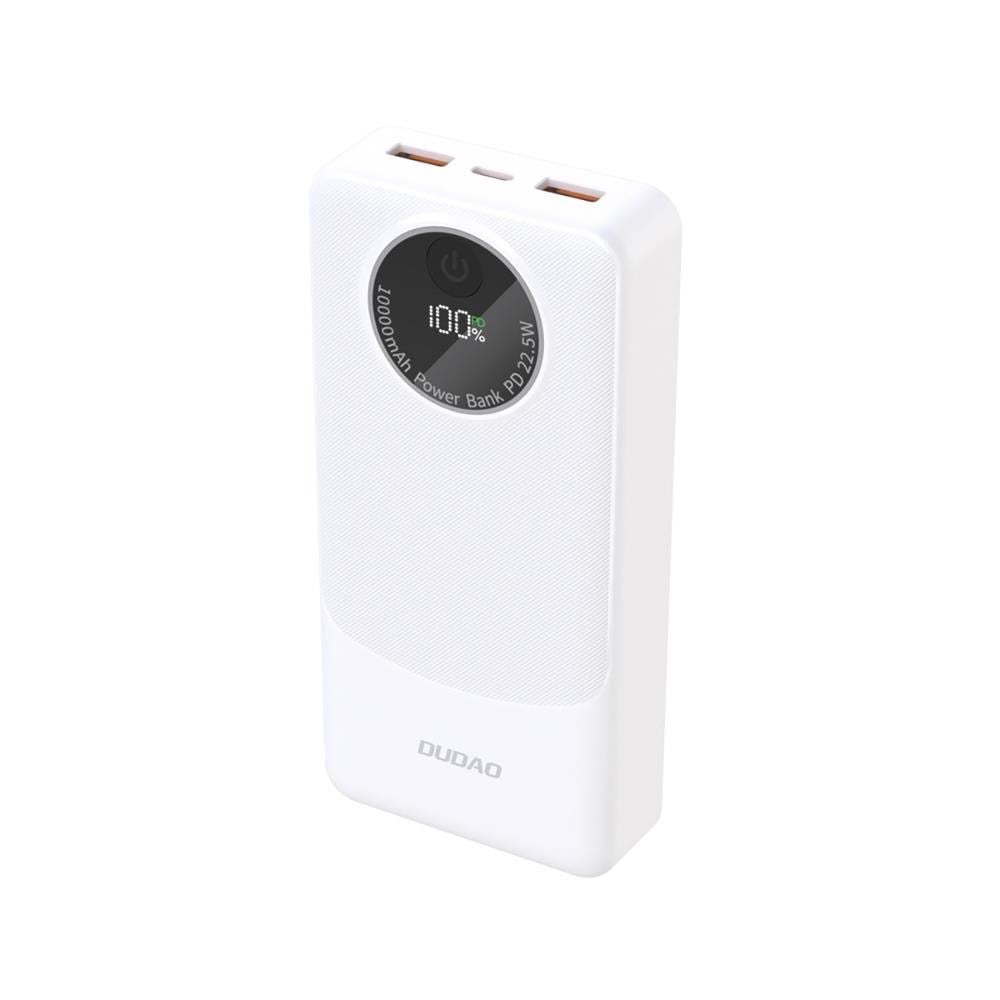 Dudao K12Pro Power Bank 22.5W PD 20000mAh USB-A USB-C - White Powerbank 6977196683888