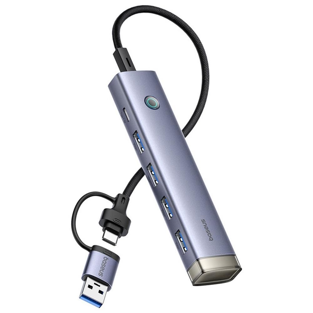 Baseus UltraJoy Series USB-A/USB-C hub 4xUSB-A 3.0 1xUSB-C 5V - gray USB hub Usb Hub B0005280B811-13