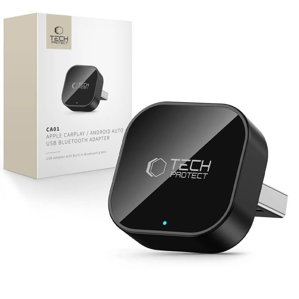 Tech-Protect Ultraboost CA01 USB Bluetooth 5.4 Apple CarPlay / Android Auto adapter - black Mobil Tilbehør 5906302323876
