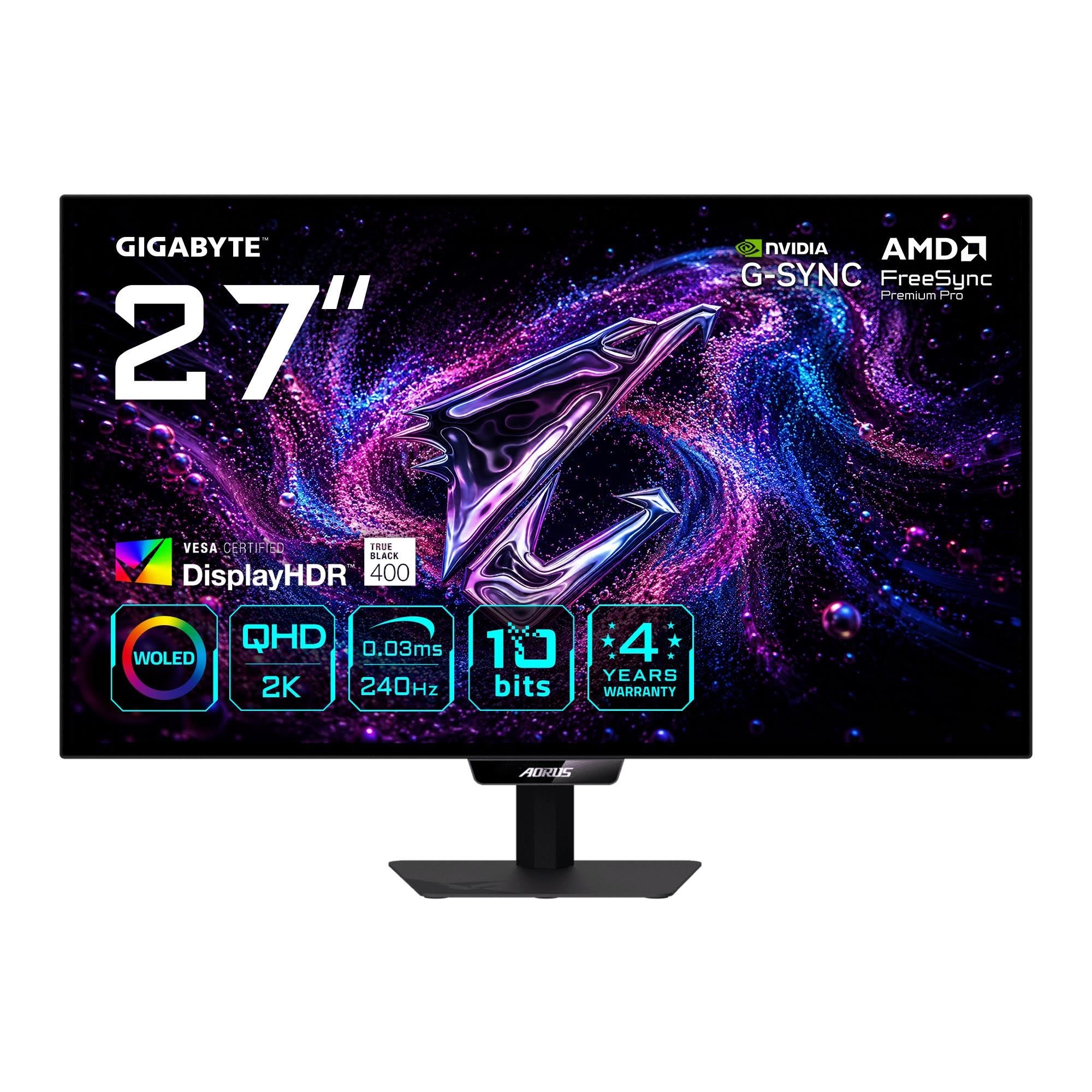 26.5" GIGABYTE AORUS ELITE FO27Q24G - 2560x1440 (QHD) - 240Hz - WOLED Computerskærm Black