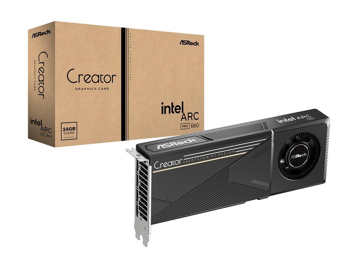ASRock Arc Pro B60 Creator - 24GB GDDR6 RAM - Grafikkort Grafikkort 90-GA60ZZ-00UBNF