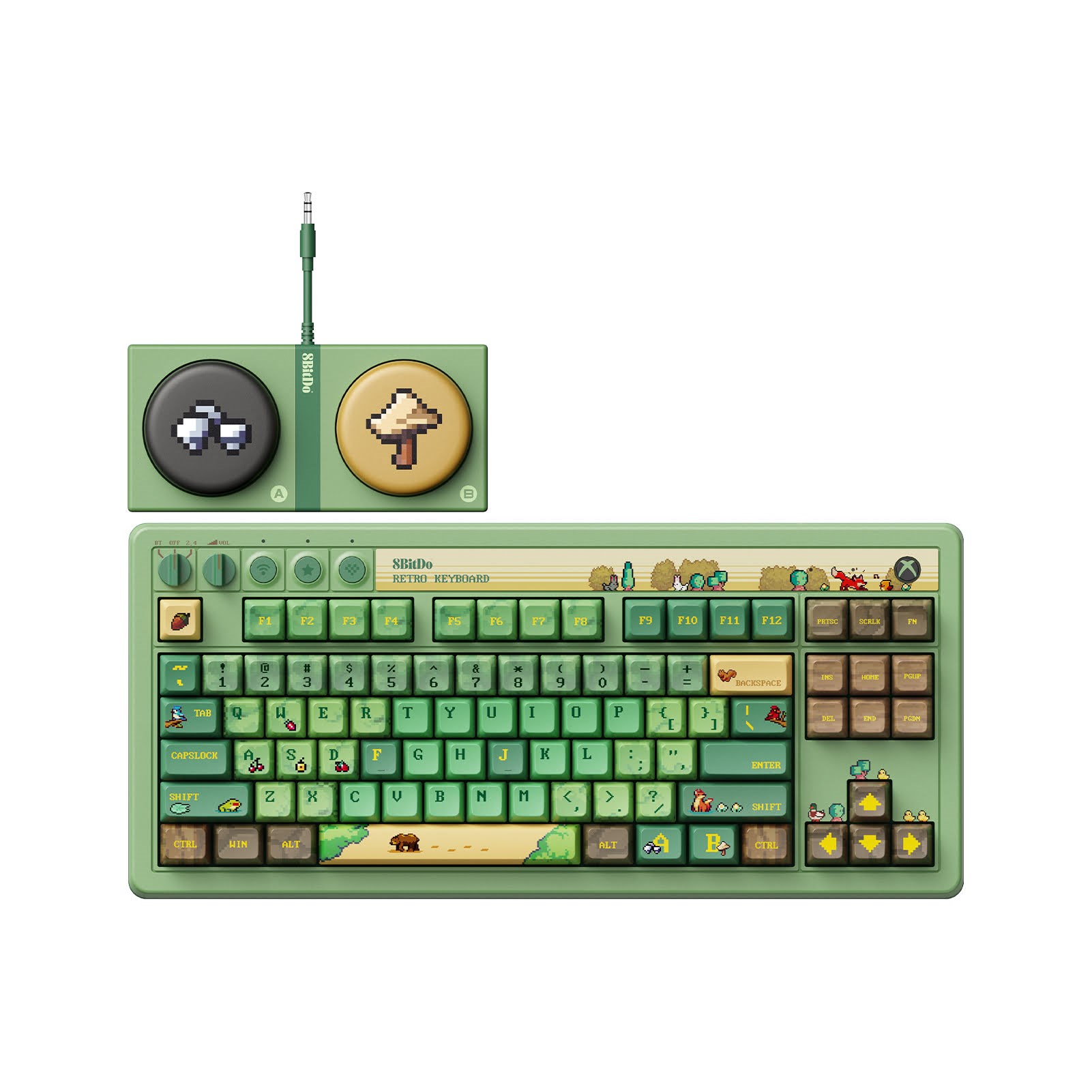 8BitDo Retro 87 Mechanical Keyboard - Forest Wonder - Gaming Tastatur - ANSI - Grøn Tastatur RET00943