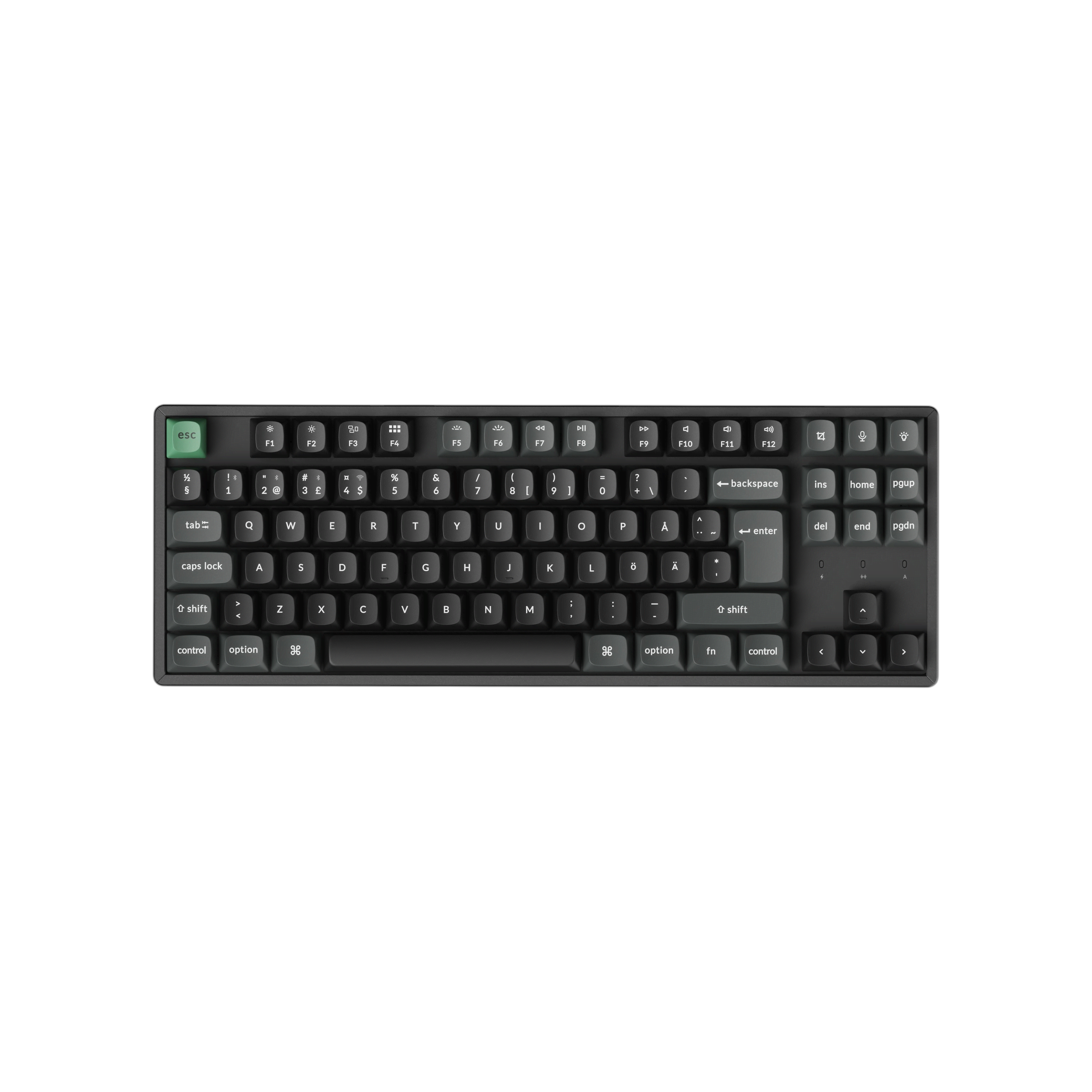 Keychron K8 Ultra 80% 8K Keychron Apex Red - Gaming Tastatur - Uden Numpad - Nordisk - Sort