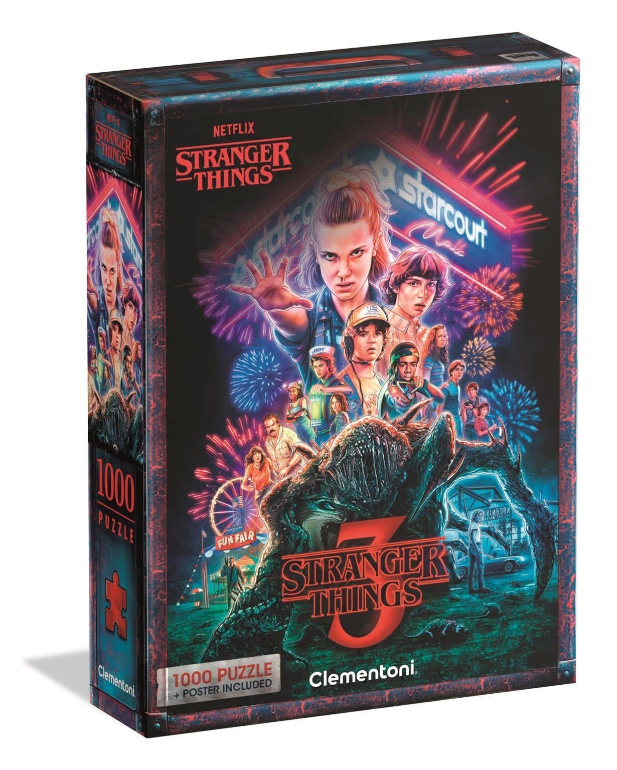 Clementoni Puslespil Stranger Things - S03, 1000 brikker 2D Puslespil