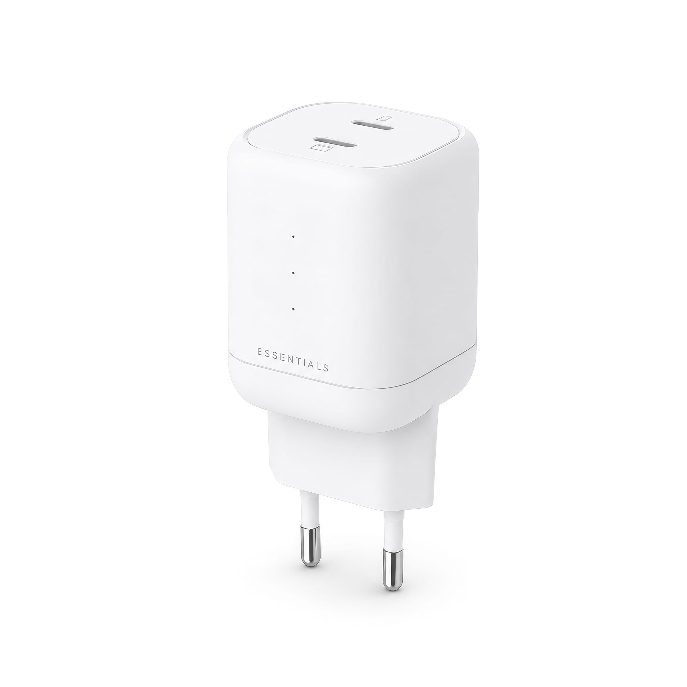 ESSENTIALS by UPSTRÖM 100W Dual Port USB-C GaN Charger | 2 Ports - White