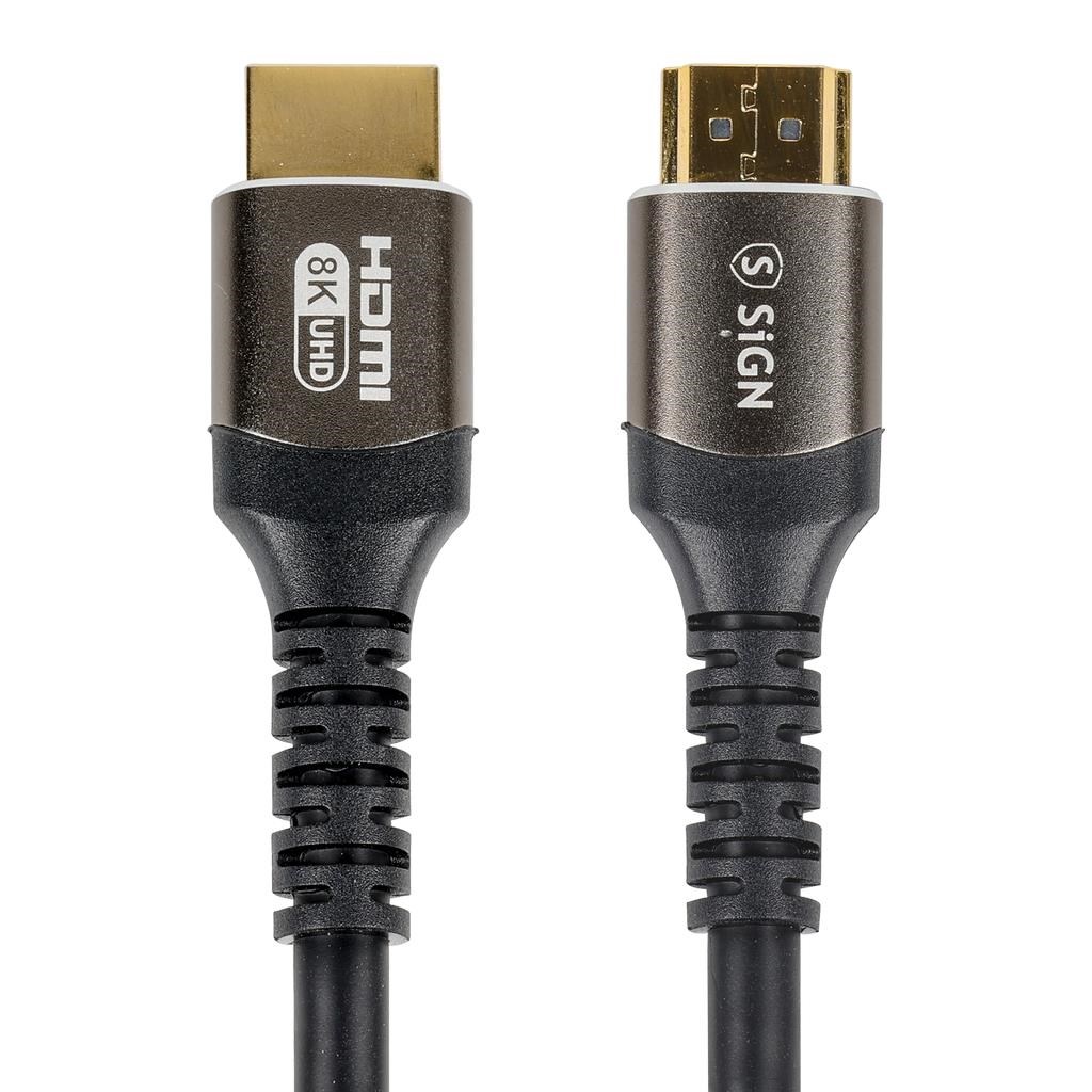 SiGN Premium HDMI 2.1 to HDMI 2.1 Cable 8K - 3m - Black Skærmkabel SN8K-HD30