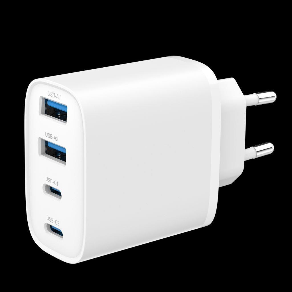 SiGN GaN 40W Fast Charger 2x USB-C/2x USB-A - White Mobil Oplader SN-A40Q
