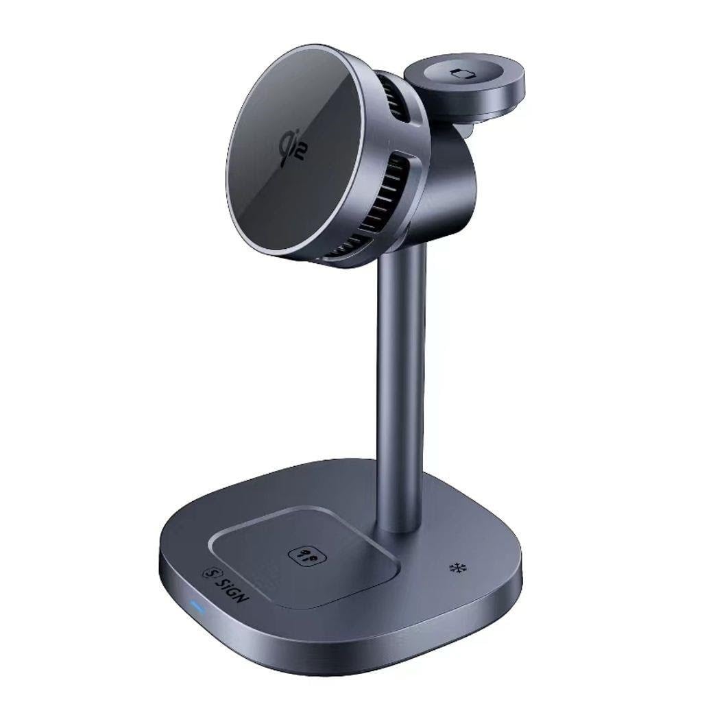 SiGN 3-in-1 Wireless Charging Station - Qi2 - 15W Mobil Oplader SN-W98-QI2