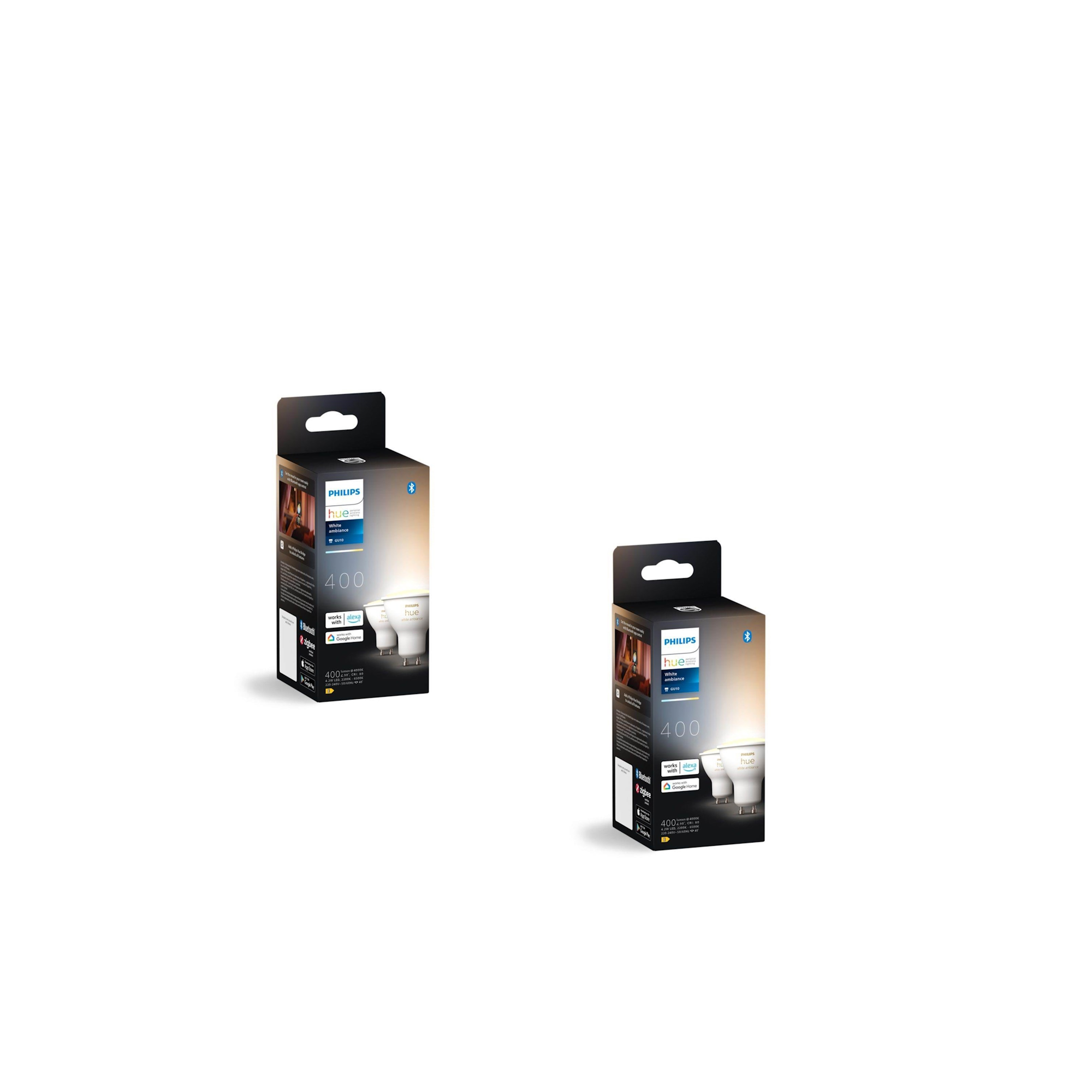 Philips Hue White Ambiance GU10 Spot - 400 Lumen - 4-pak Smart Home 929003666702x2