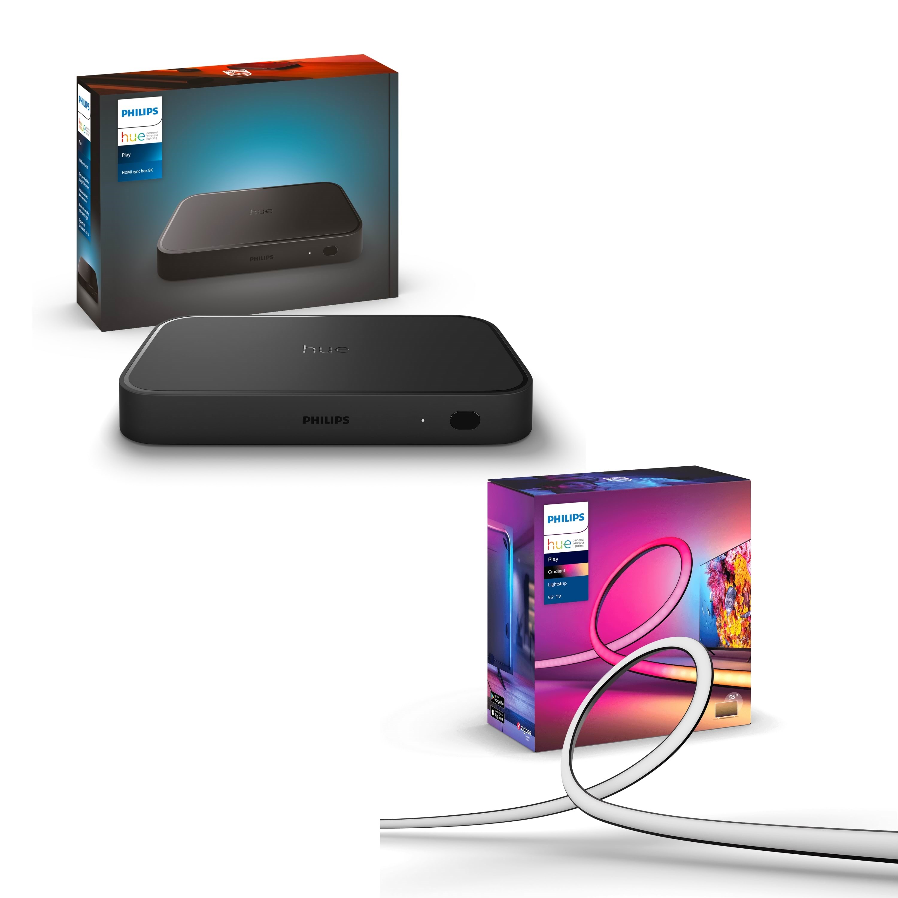 Philips Hue Play Gradient Lightstrip TV 55" + Sync box 8K pakke Smart Home 8500929