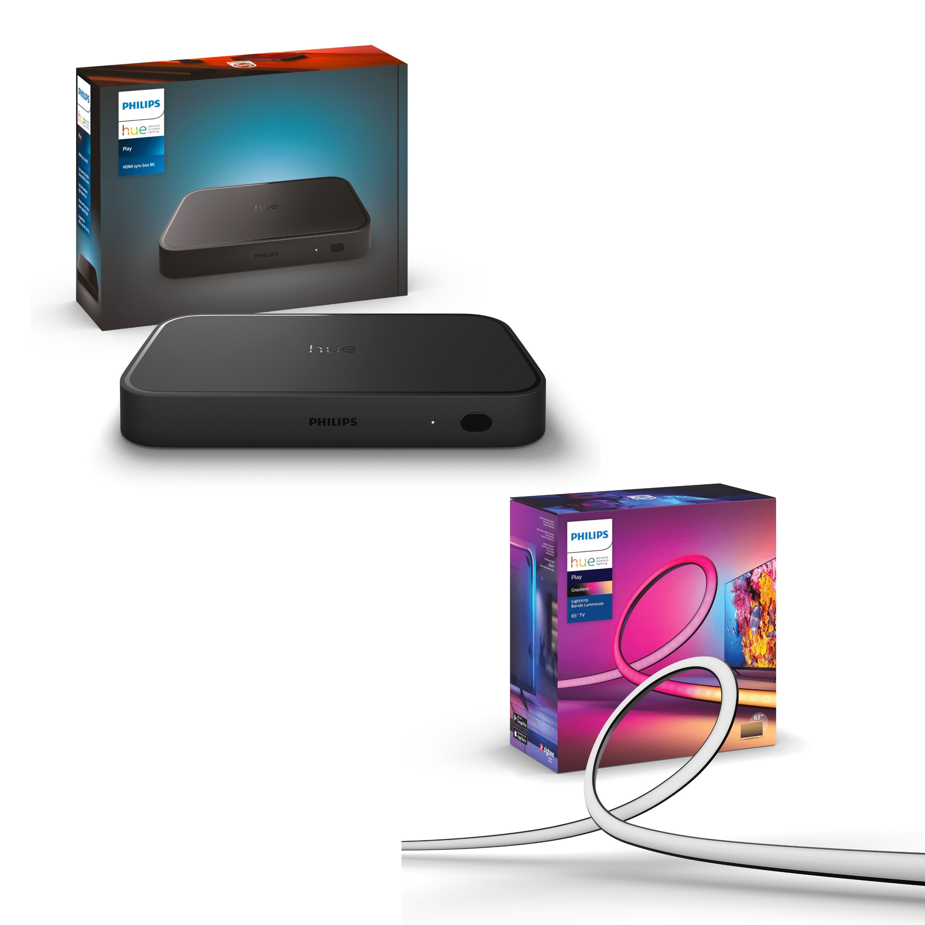 Philips Hue Play Gradient Lightstrip TV 65" + Sync box 8K pakke Smart Home 8500930
