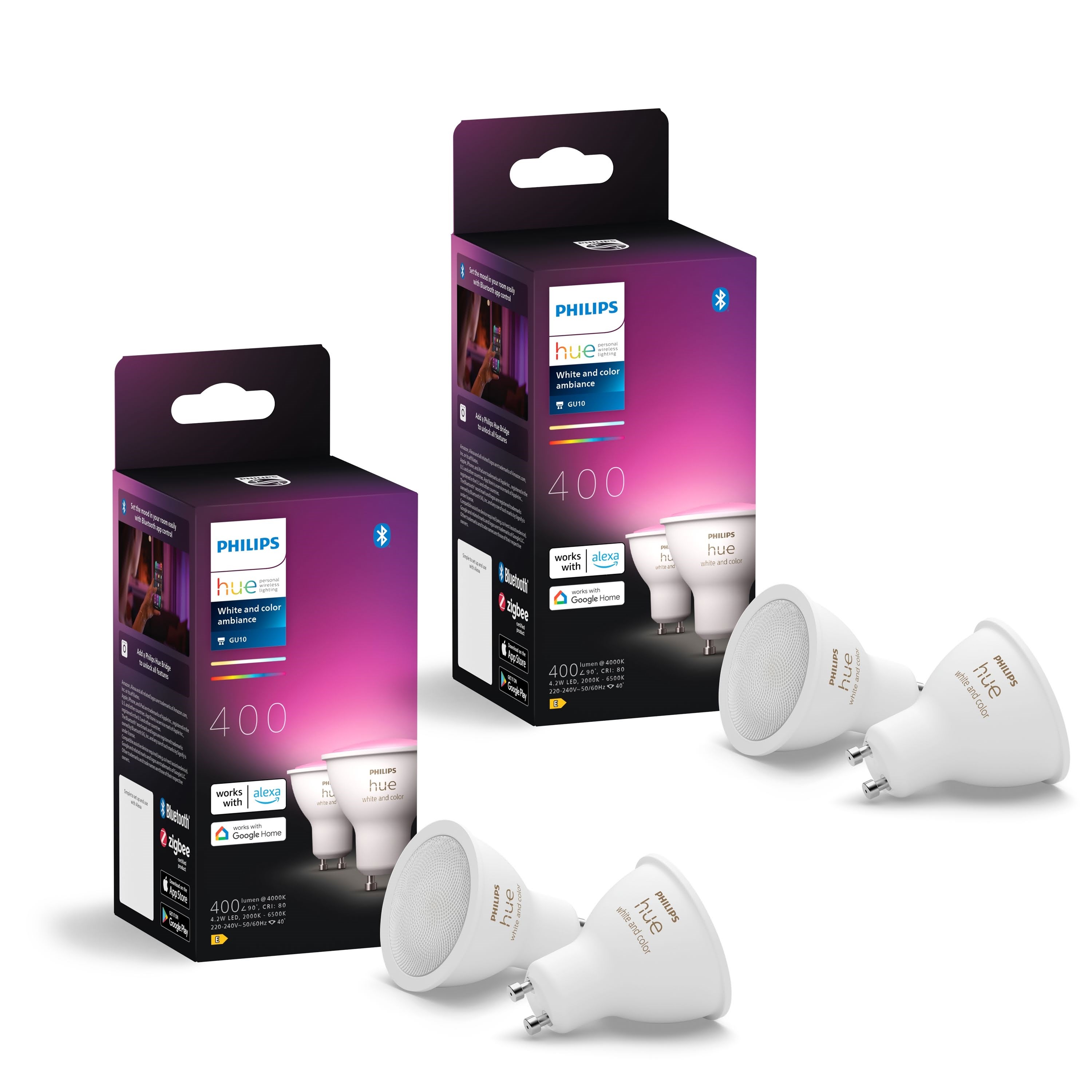 Philips Hue White & Color Ambiance - 4,2W - 400 Lumen - 4-pak Smart Home 8500995