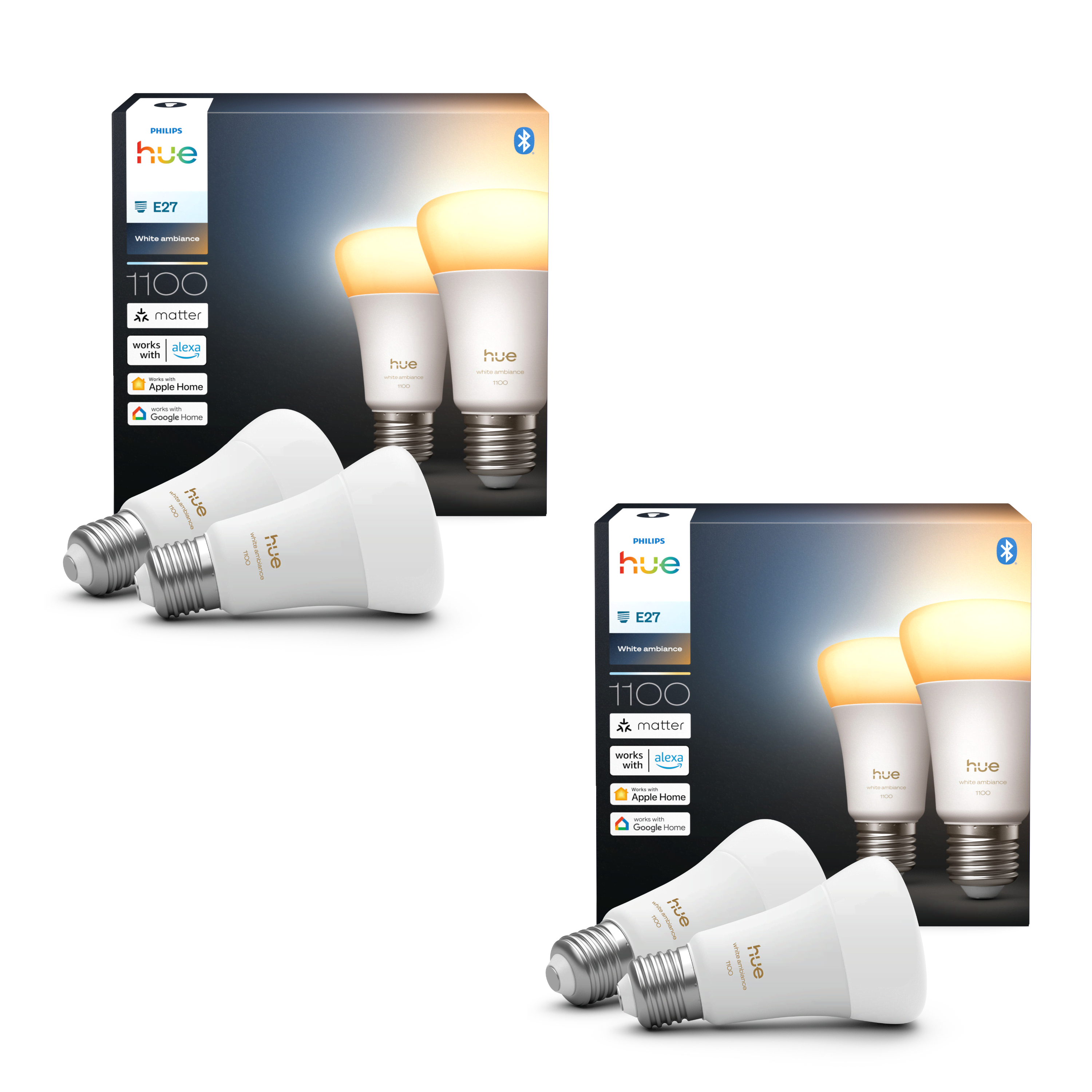 Philips Hue White Ambiance A60 Pære - 1100 Lumen - 4-pakke Smart Home 8501000