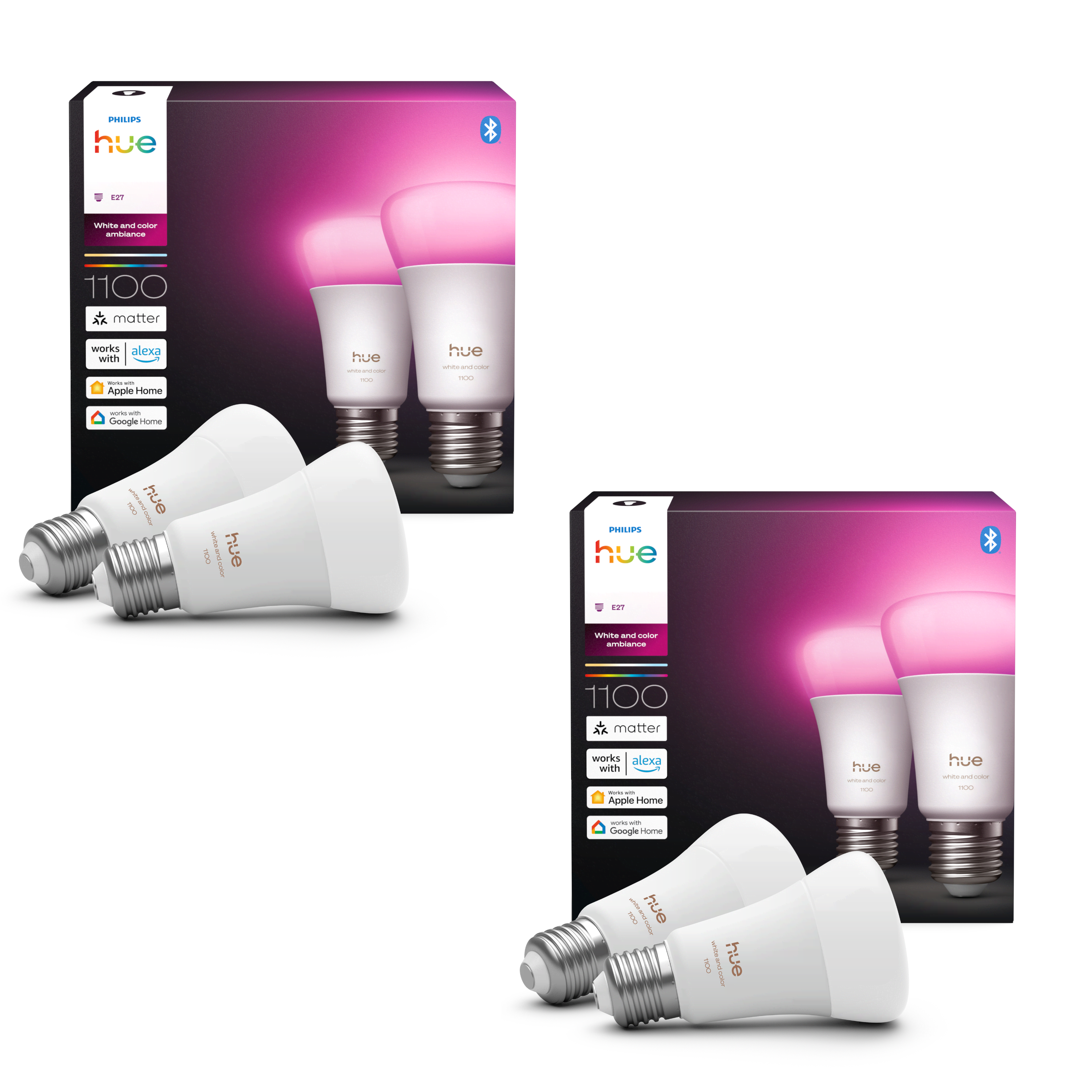 Philips Hue Color A60 Pære - 1100 Lumen - 4-pak Smart Home 8501001