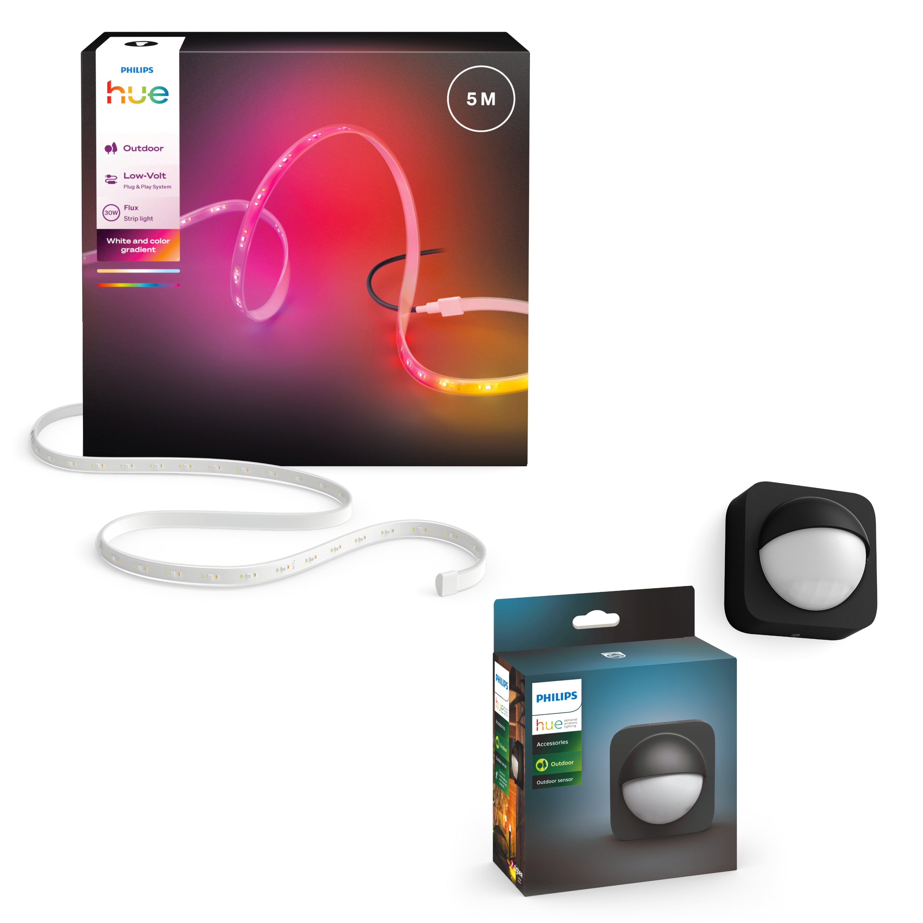 Philips Hue Flux Udendørs LED-strip 5m + Udendørs bevægelsessensor Smart Home 8501004
