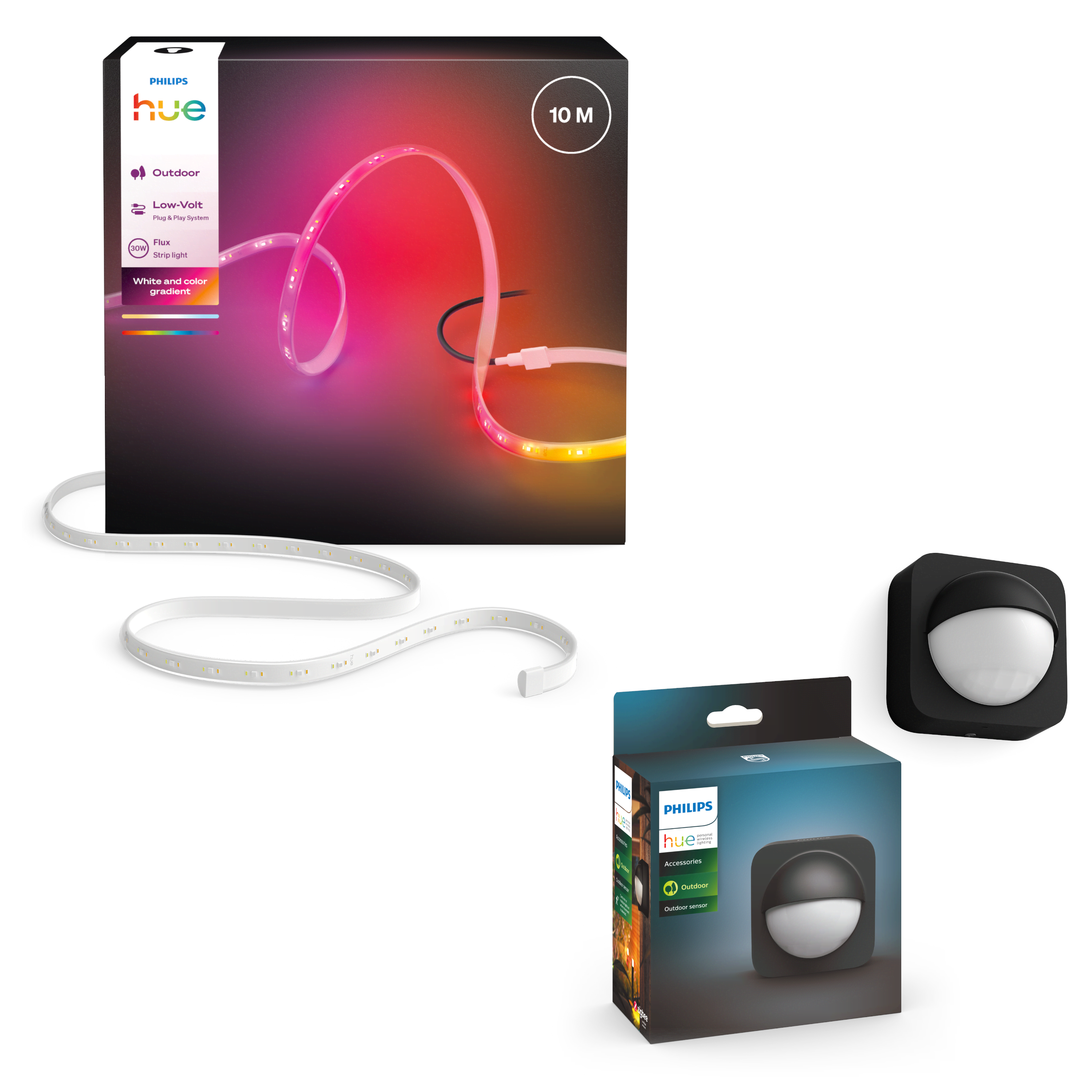 Philips Hue Flux Udendørs LED-strip 10m + Udendørs bevægelsessensor Smart Home 8501005