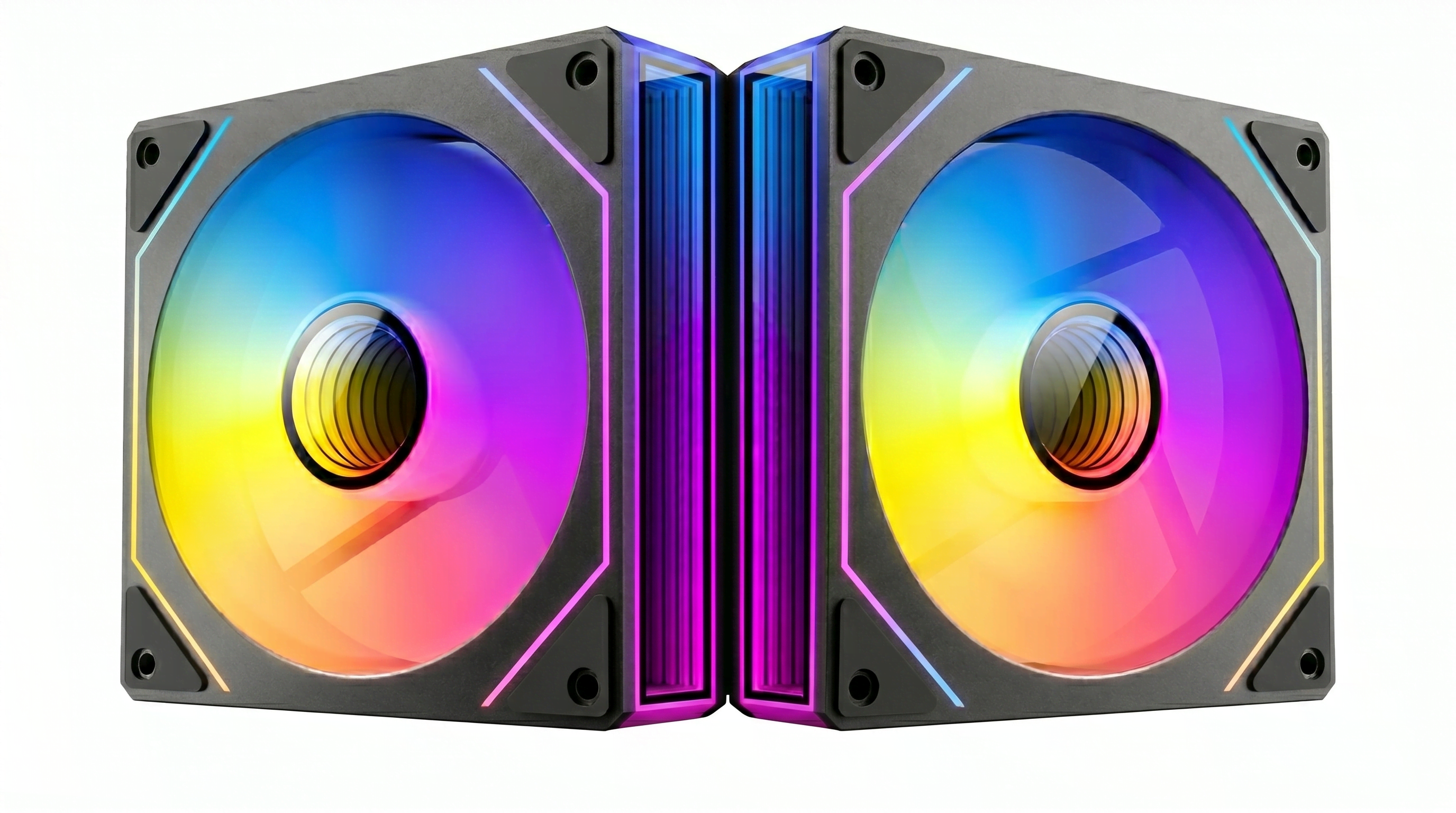 DUTZO INF 120 PWM ARGB (2-pack) - Kabinet køler - 120mm - Sort med RGB LED lys - 28 dBA