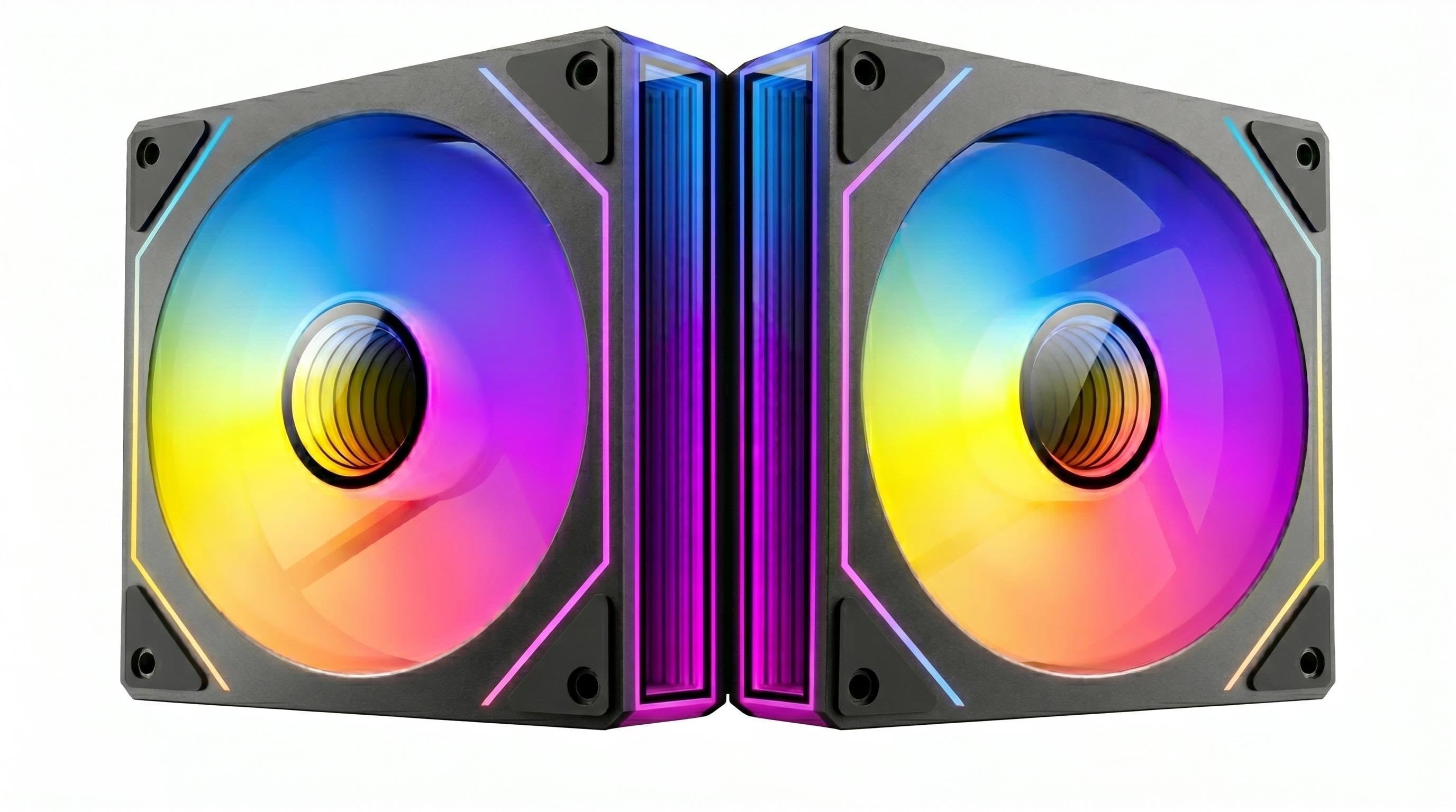 DUTZO INF 140 PWM ARGB (2-pack) - Kabinet køler - 140mm - Sort med RGB LED lys - 28 dBA