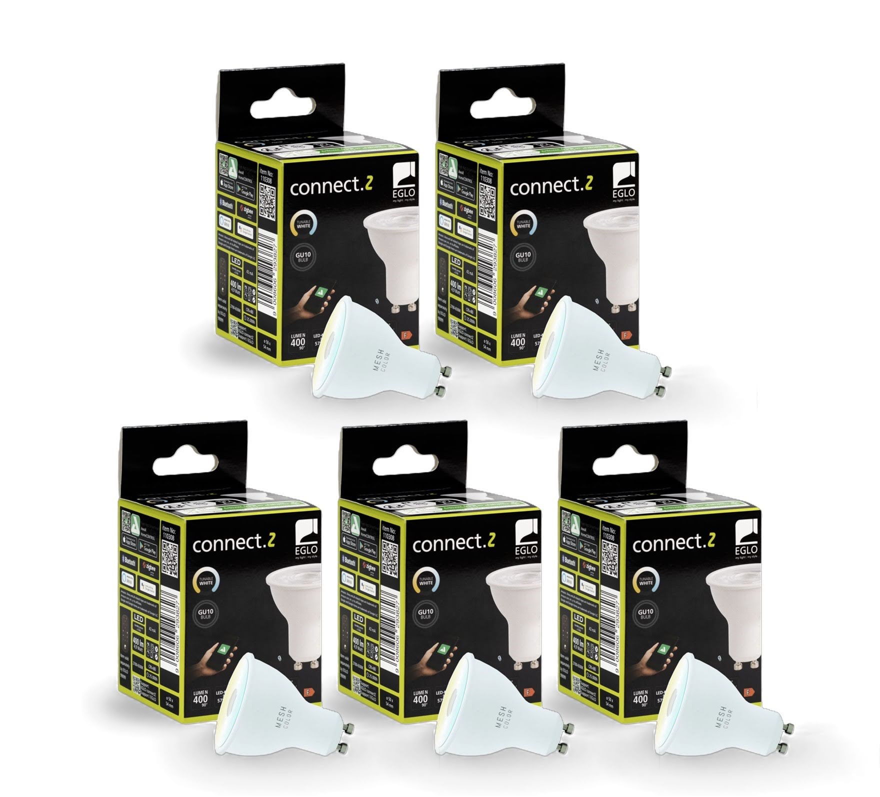 EGLO CONNECT.Z GU10 opal SMART pære M/TUNABLE WHITE - 5 pak Smart Home 8501058