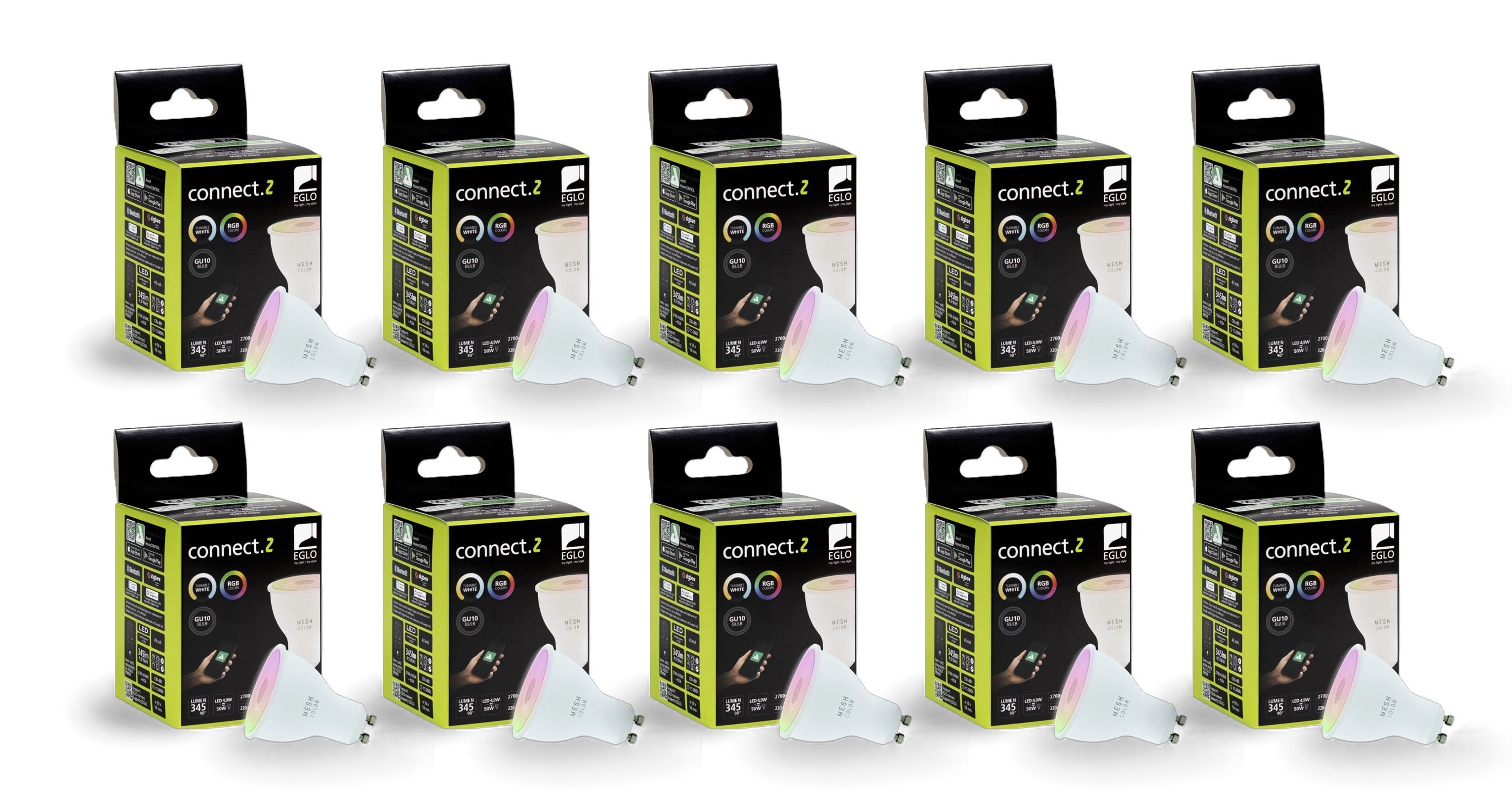 EGLO CONNECT.Z GU10 opal SMART pære M/FARVER(RGB) OG TUNABLE WHITE - 10 pak Smart Home 8501062