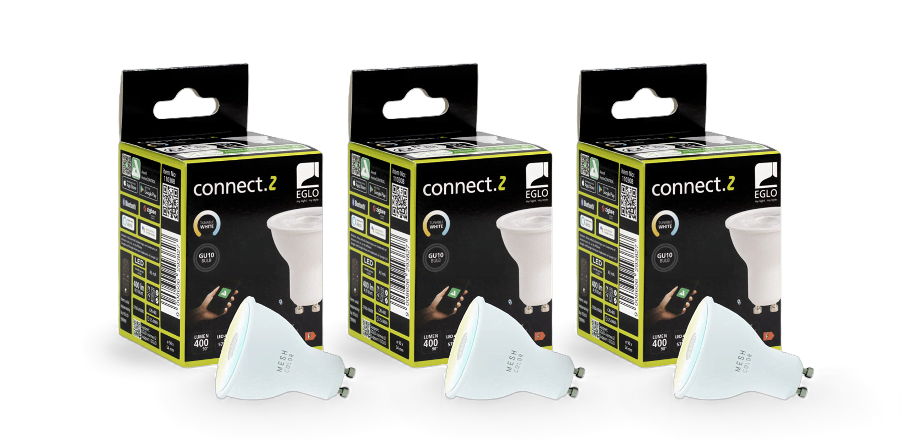 EGLO CONNECT.Z GU10 opal SMART pære M/TUNABLE WHITE - 3-pak Smart Home 8501063