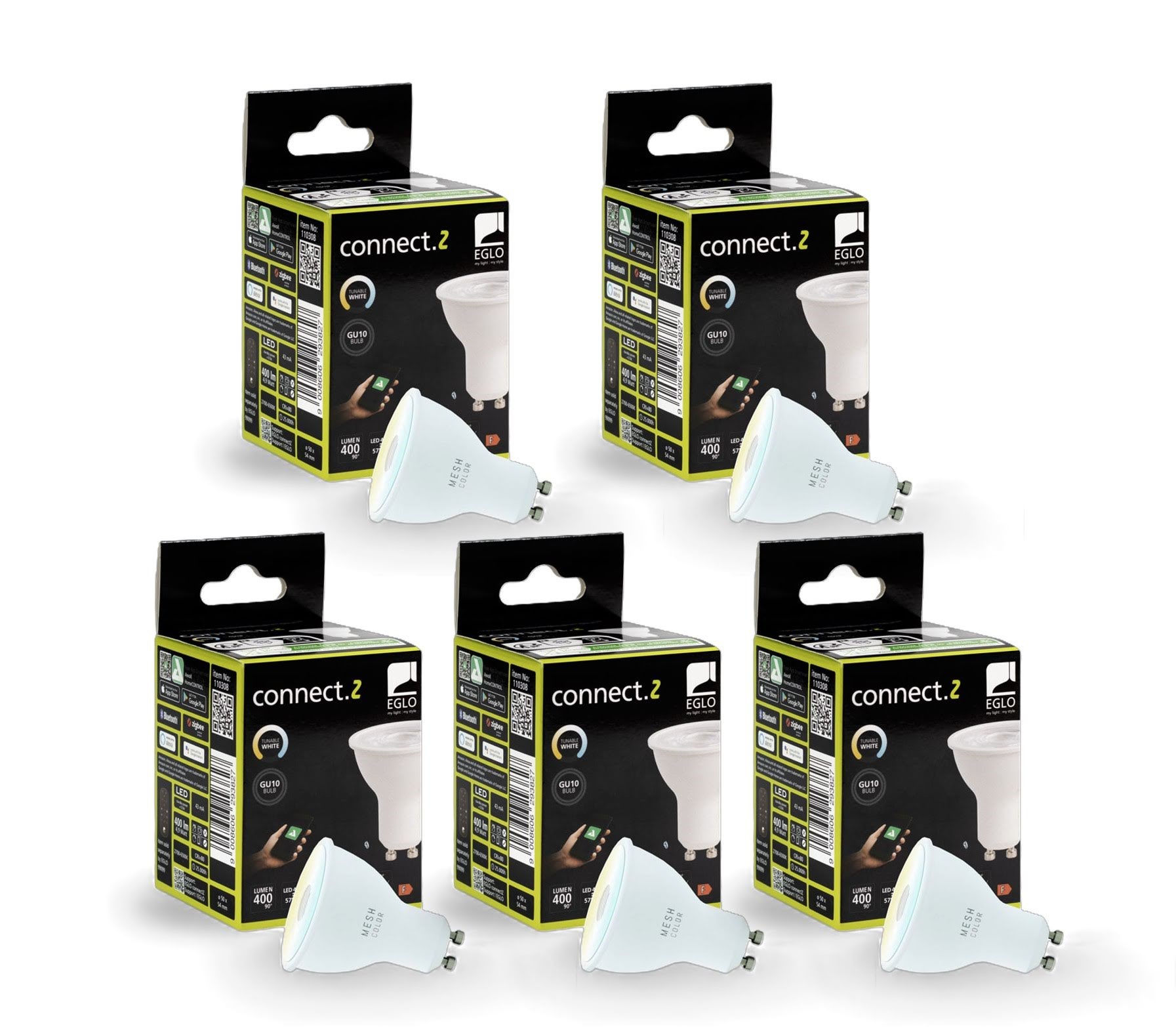 EGLO CONNECT.Z GU10 opal SMART pære M/TUNABLE WHITE - 5 pak Smart Home 8501064