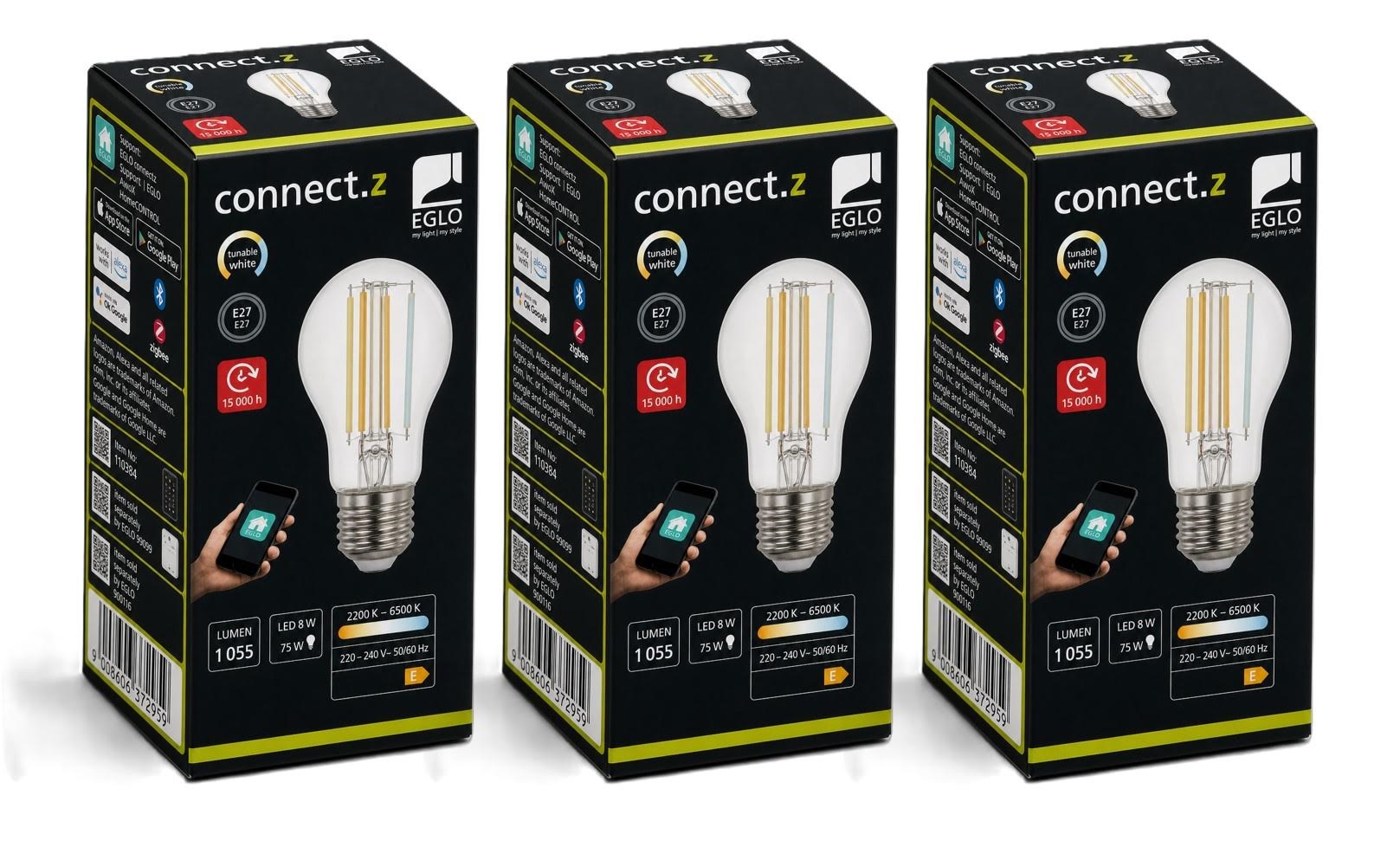 EGLO CONNECT.Z E27 A60 klar SMART pære M/TUNABLE WHITE - 3 pak Smart Home 8501068