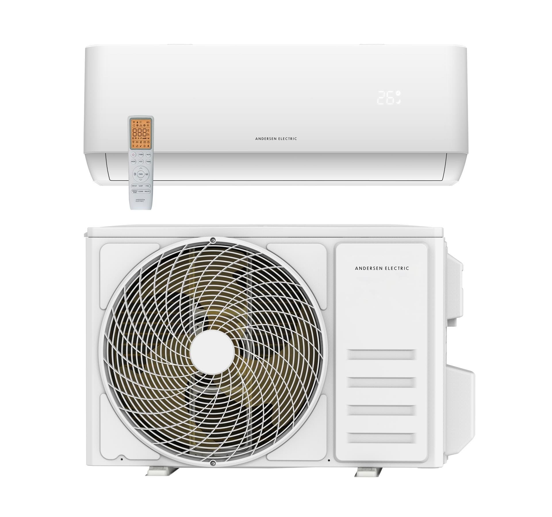 Andersen Electric MAT Pro 9 luft/luft varmepumpe med WiFi, 4 kW, 73 m², mat hvid Varmepumpe 8501074